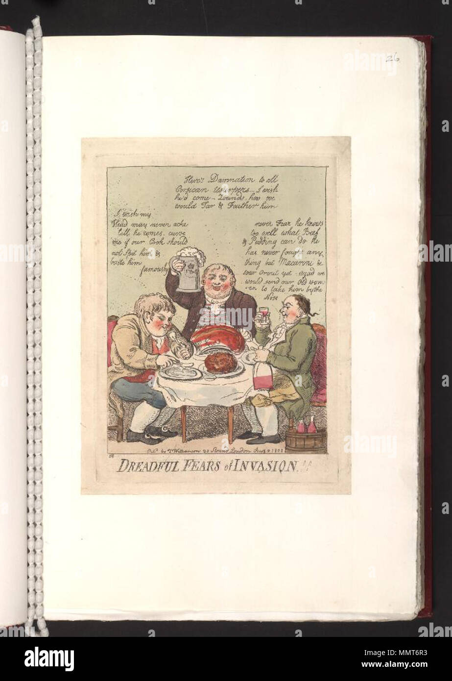 . La satira sul timore di invasione francese, 1794-1805. (Politico britannico cartoon) terribile timori di invasione!!. Il 2 agosto 1803. Librerie di Bodleian, terribili timori di invasione Foto Stock