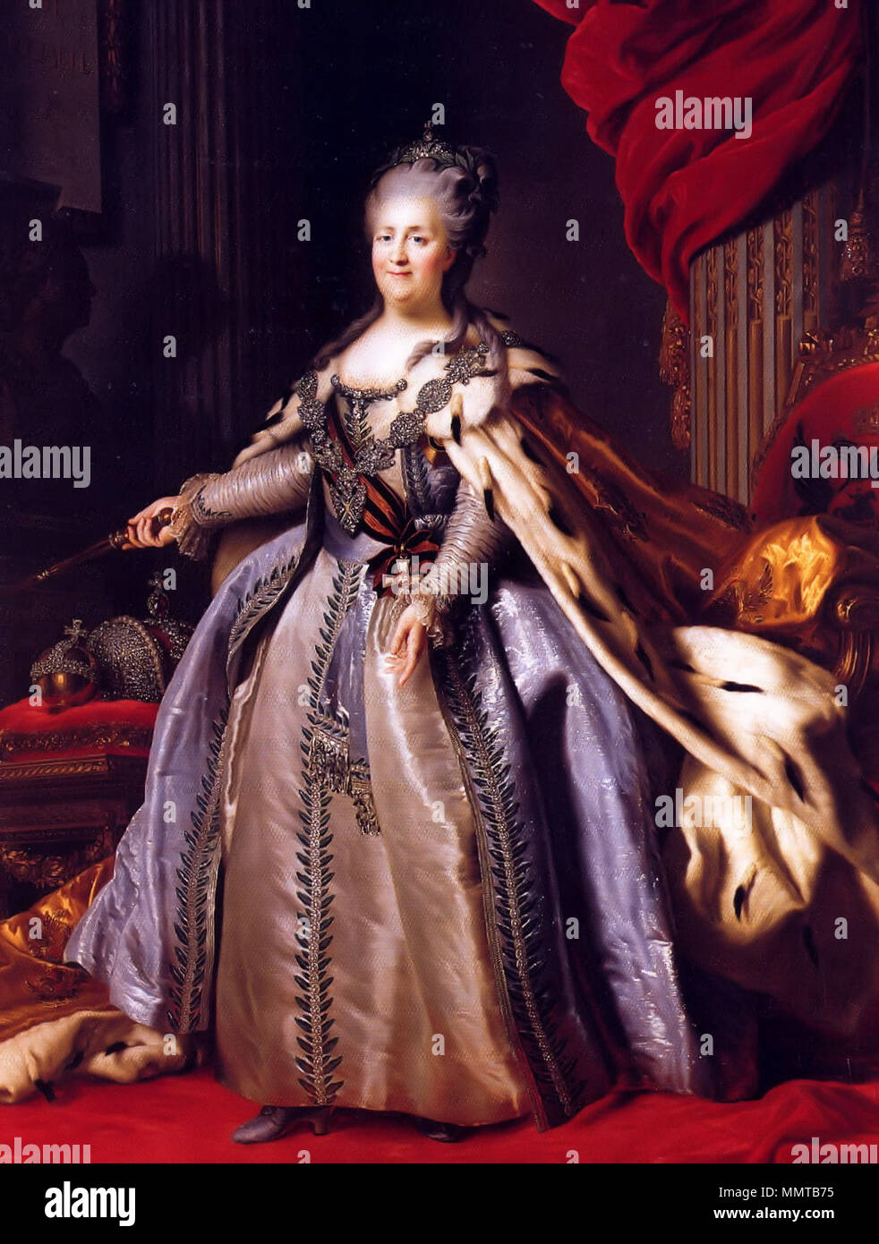 Ritratto di Caterina II di Russia (1729-1796). circa 1780. Catherine II da F.Rokotov dopo Roslin (1780s, Eremo) 2 Foto Stock