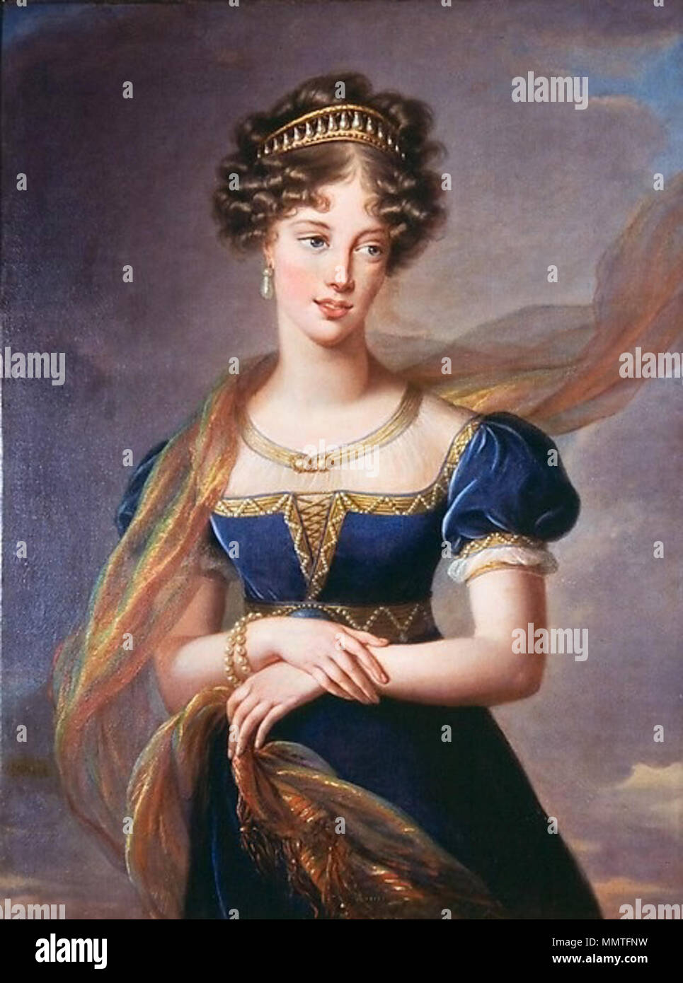 Louise-Elisabeth Vigée-Lebrun - La duchesse de Berry en robe de velluti bleu Foto Stock