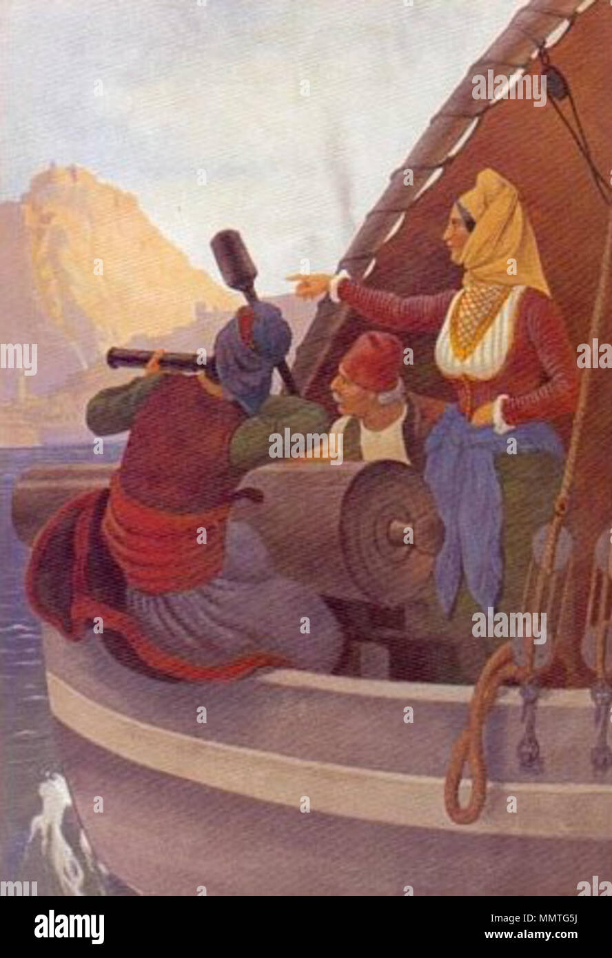 Inglese: Pittura di Laskarina Bouboulina, eroina della guerra greca di indipendenza Bouboulina dipinto da Von Hess Foto Stock