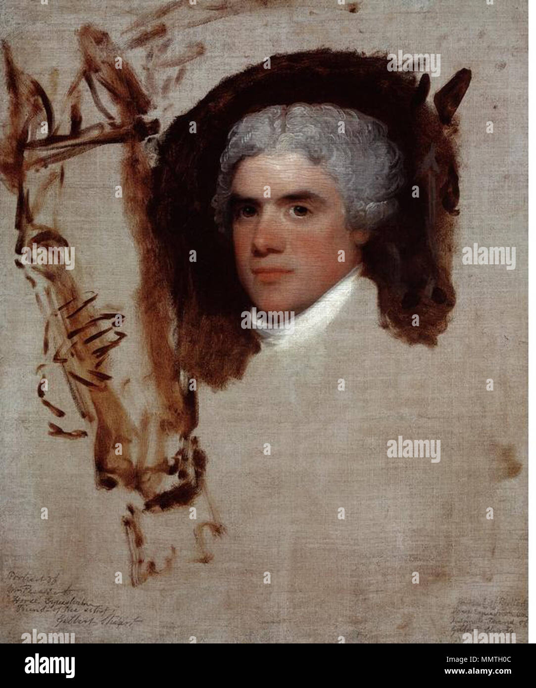 . Inglese: Ritratto di Giovanni Bill Ricketts o Breschard, il Circus Rider . circa 1808. Gilbert Stuart (1755-1828) nomi alternativi Gilbert Charles Stuart ; nascita Nome: Gilbert Charles Stewart Descrizione pittore americano Data di nascita e morte 3 Dicembre 1755 9 luglio 1828 Luogo di nascita e morte a nord di Kingston (Newport, Rhode Island) Boston posizione Lavoro Boston, New York, Londra, Dublino competente controllo : Q41402 VIAF:?ISNI 61689381:?0000 0000 6634 9660 ULAN:?500010392 LCCN:?n50083265 NLA:?35149085 WorldCat Breschard circus rider pieno Foto Stock