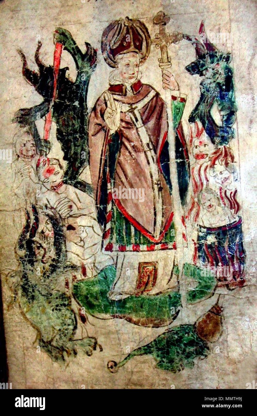 Inglese Disegno Che Mostra San Giovanni Di Bridlington In San Patrizio Purgatorio Illustrante Una Del Xv