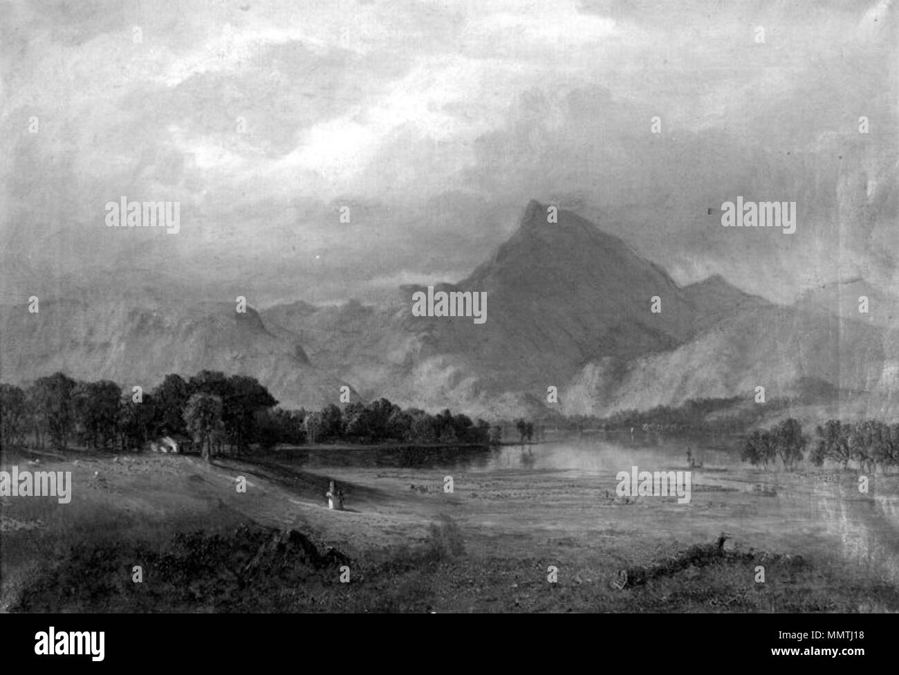 Derwentwater. circa 1856. Il Brooklyn Museum - Derwentwater - Sanford Robinson Gifford - generale Foto Stock