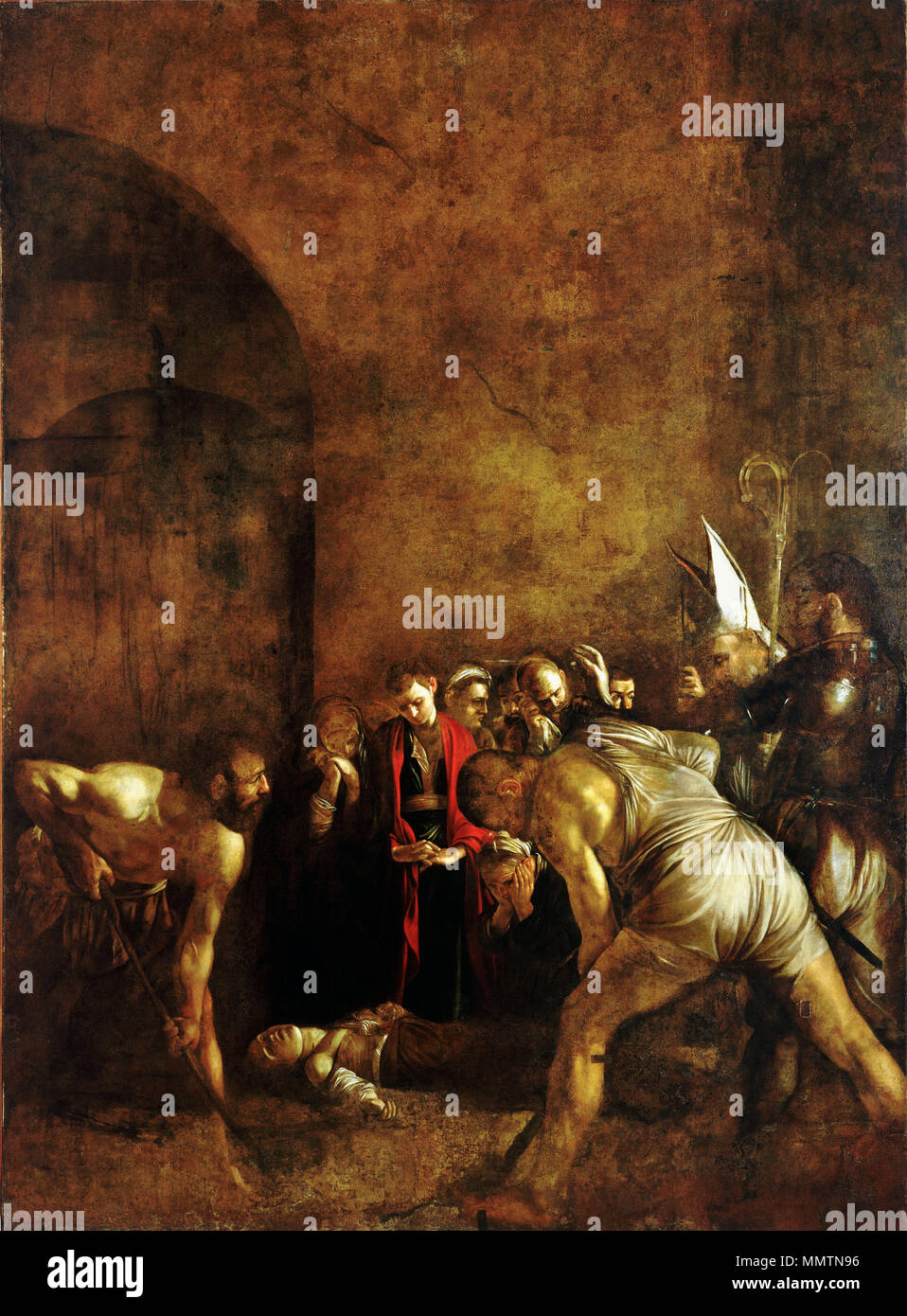 Inglese: la sepoltura di Santa Lucia di Caravaggio Polski: Pogrzeb ?w. ?Ucji . circa 1608. La sepoltura di San Lucy-Caravaggio (1608) Foto Stock