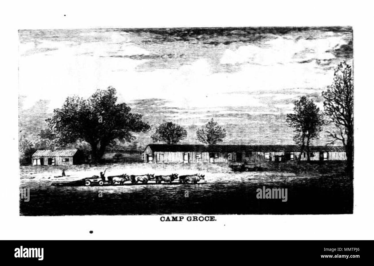 . Inglese: una xilografia illustrazione di Camp Groce CSA circa 1864. . 18 dicembre 2012, 10:23:21. Duganne, A. J. H. (Agostino Joseph Hickey), 1823-1884 Camp Groce CSA Foto Stock