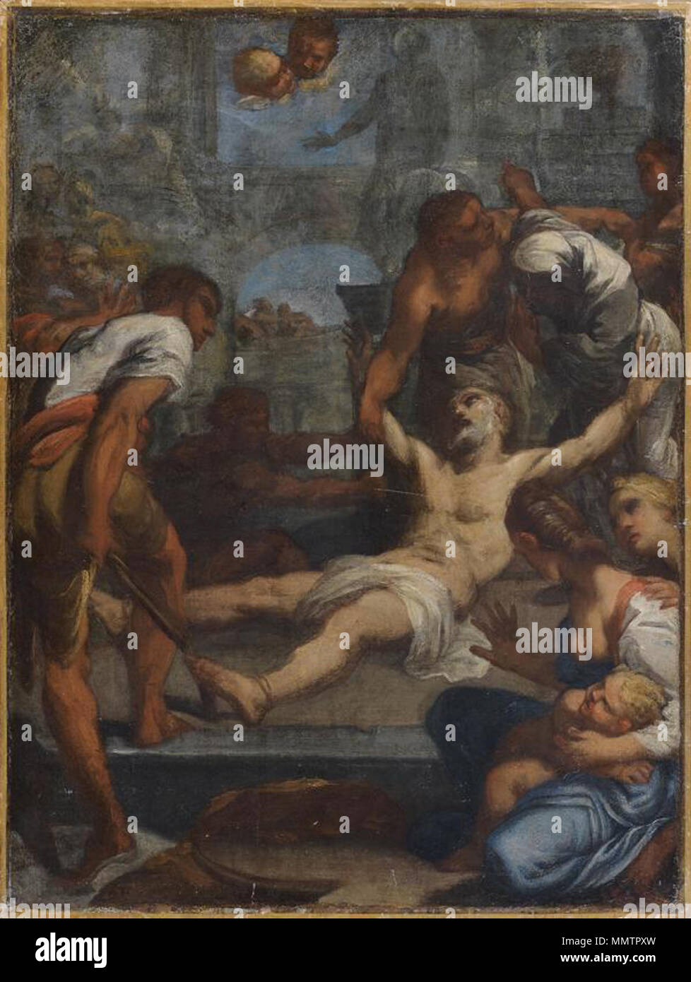 Il martirio di sant Andrea, schizzo Domenico Maria Canuti (attr.) - Martirio di S. Andrea Foto Stock