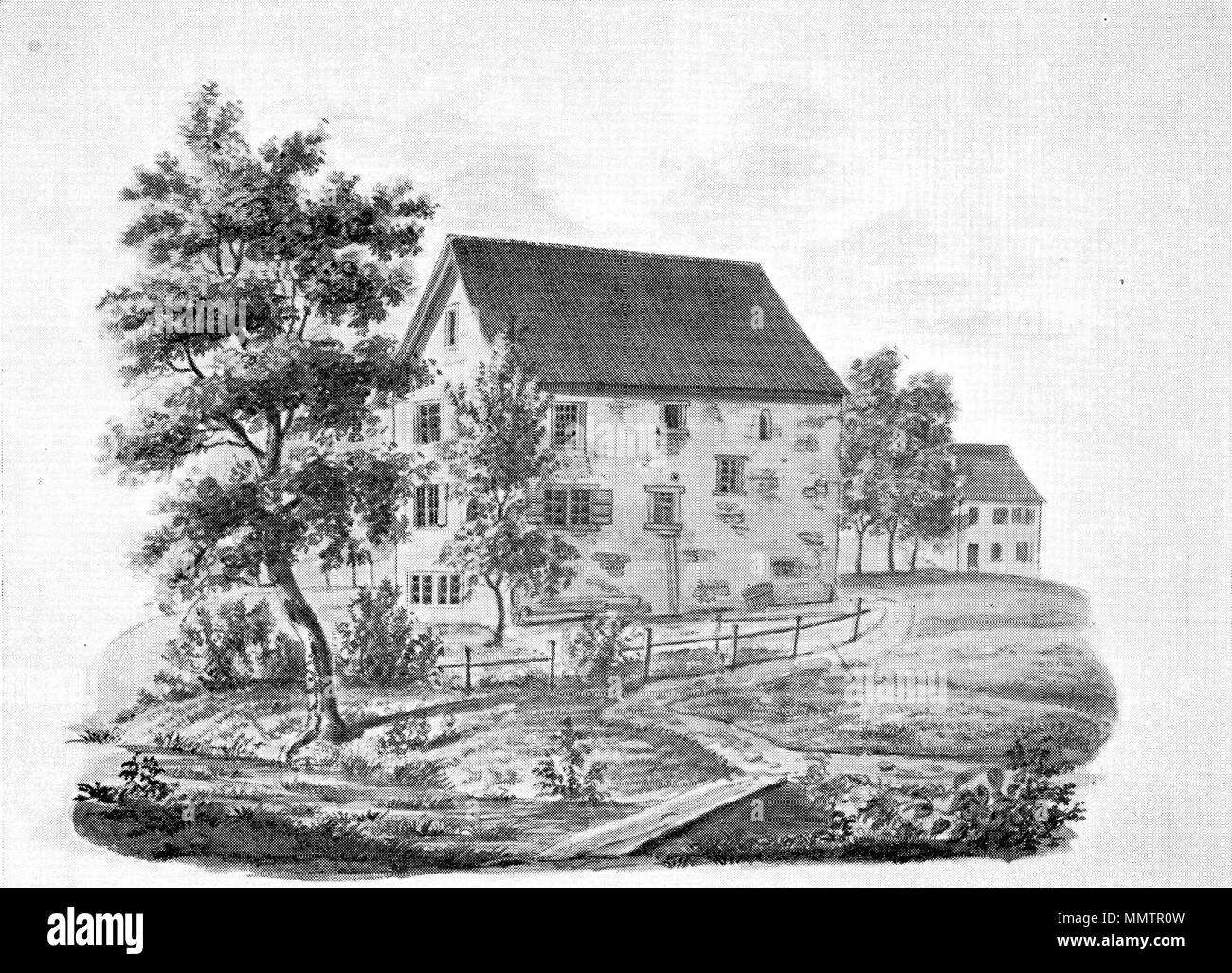 . Deutsch: Alte Capelle von Örlikon. . 1842. CapelleOerlikonI sconosciuto Foto Stock