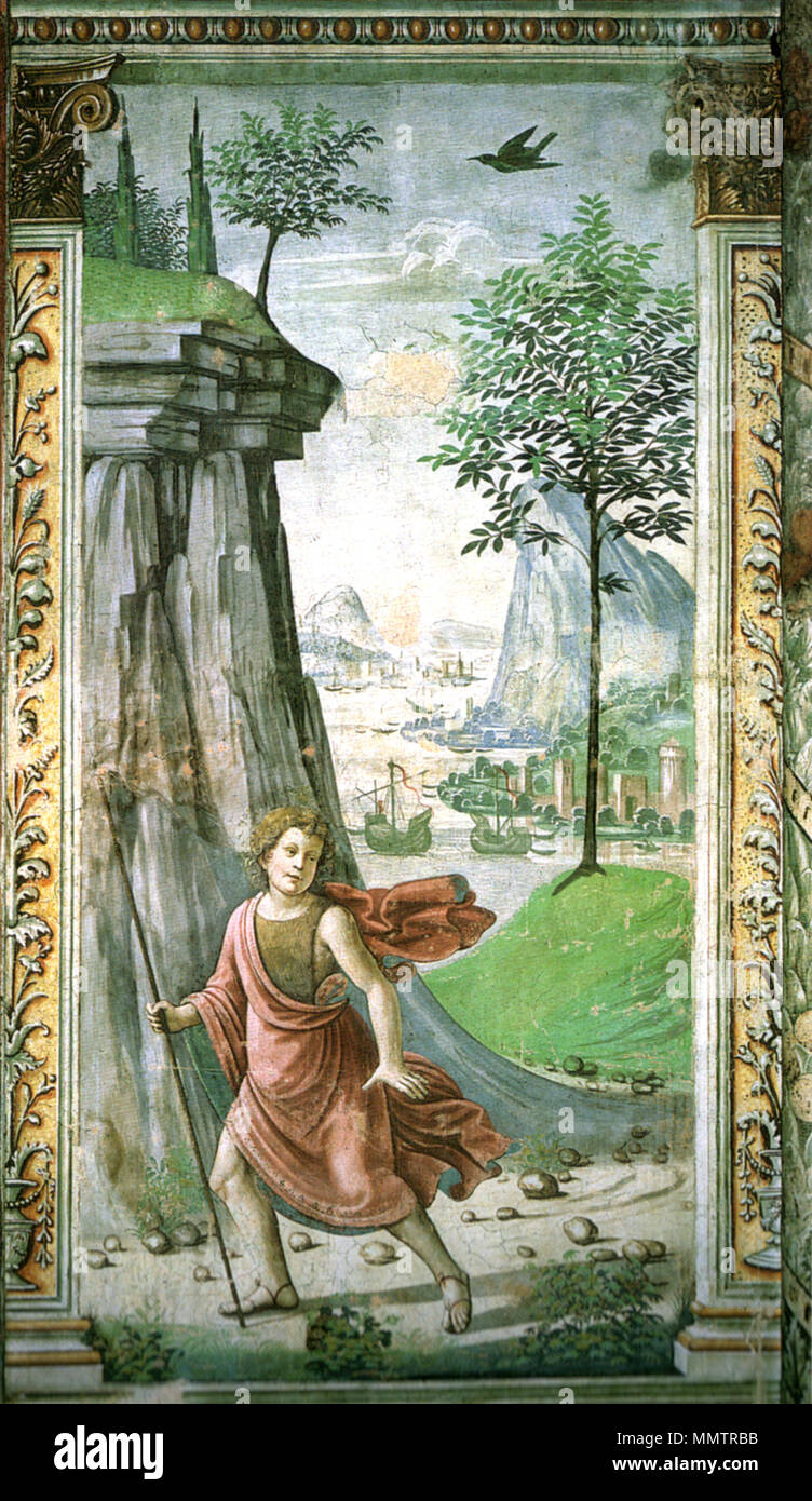 Italiano: San Giovanni Battista nel deserto di San Giovanni Battista nel deserto. Tra il 1486 e il 1490. Domenico Ghirlandaio (1448-1494) nomi alternativi nascita Nome: Domenico di Tommaso Bigordi; Domenico Currado Bigordi; Domenico Ghirlandajo; Domenico Descrizione Grillandajo pittore italiano Data di nascita e morte 1449 11 gennaio 1494 Luogo di nascita e morte Firenze Firenze sede di lavoro San Gimignano (1475), Roma (1475), Firenze, Roma (1477-1478), Settimo (1479), Lucca (1479), Firenze (1480), Poltava (1480-1481), Roma (1481), San Gimignano (1482), Firenze (1482-1492), Pisa Autorità Foto Stock