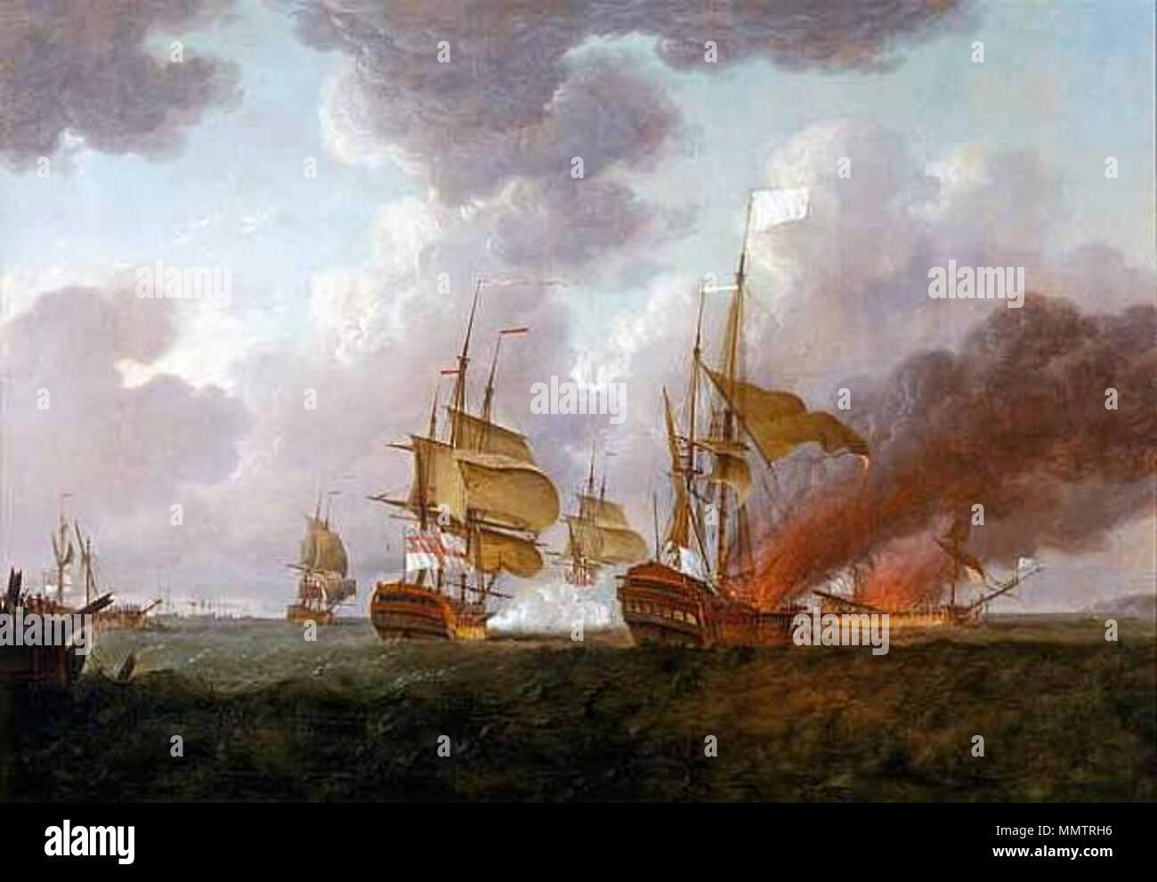 Français : Bataille des Cardinaux inglese: Battaglia di Quiberon Bay . prima di 1791. Cardinaux 1 Foto Stock