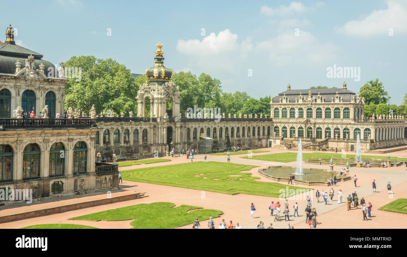 Il barocco " Palazzo Zwinger" a Dresda, Germania Foto Stock