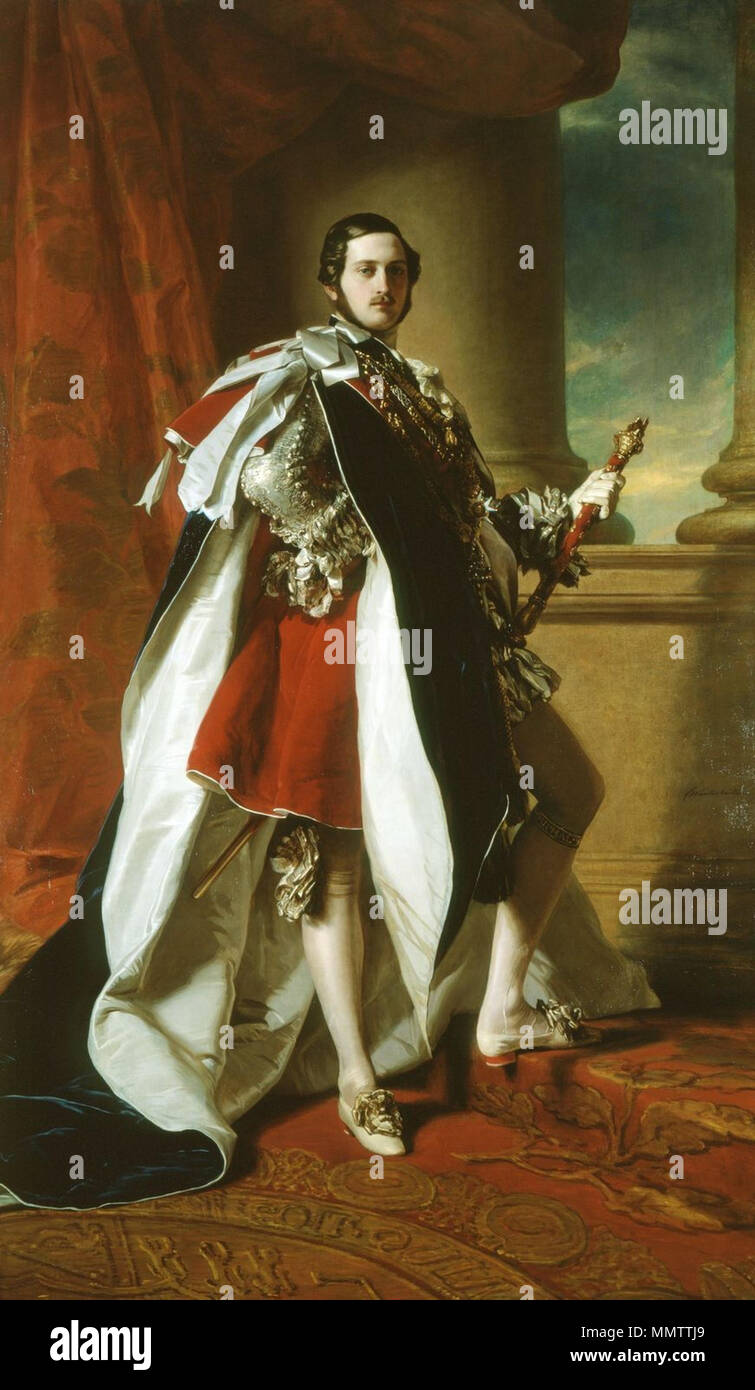Ritratto del Principe Alberto in Garter robes (1819-1861). 1843. Prince Albert 404387 Foto Stock