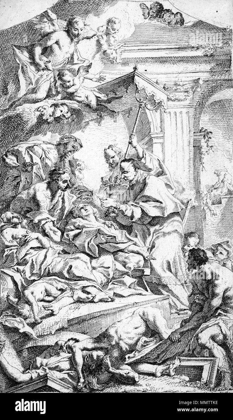 Carlo Carlone Der hl Karl Borromäus bei den Pestkranken Foto Stock