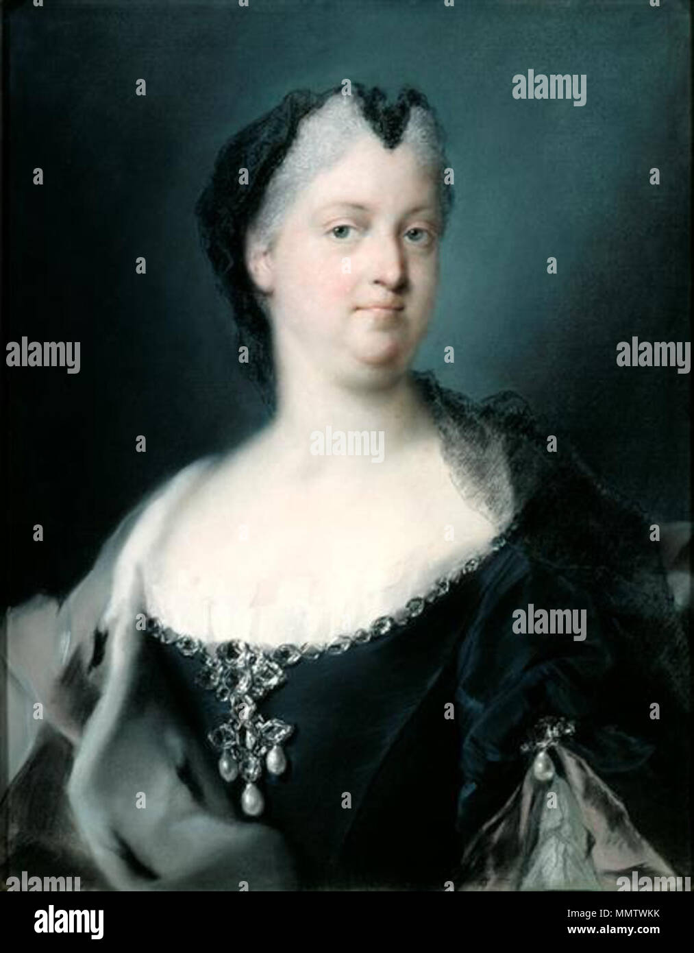 . Inglese: Ritratto di Wilhelmine Amalia di Brunswick-Lüneburg (1673-1742), Santa Imperatrice romana . 1730. Carriera, Rosalba - Imperatrice Wilhelmine Amalie, 1730 Foto Stock