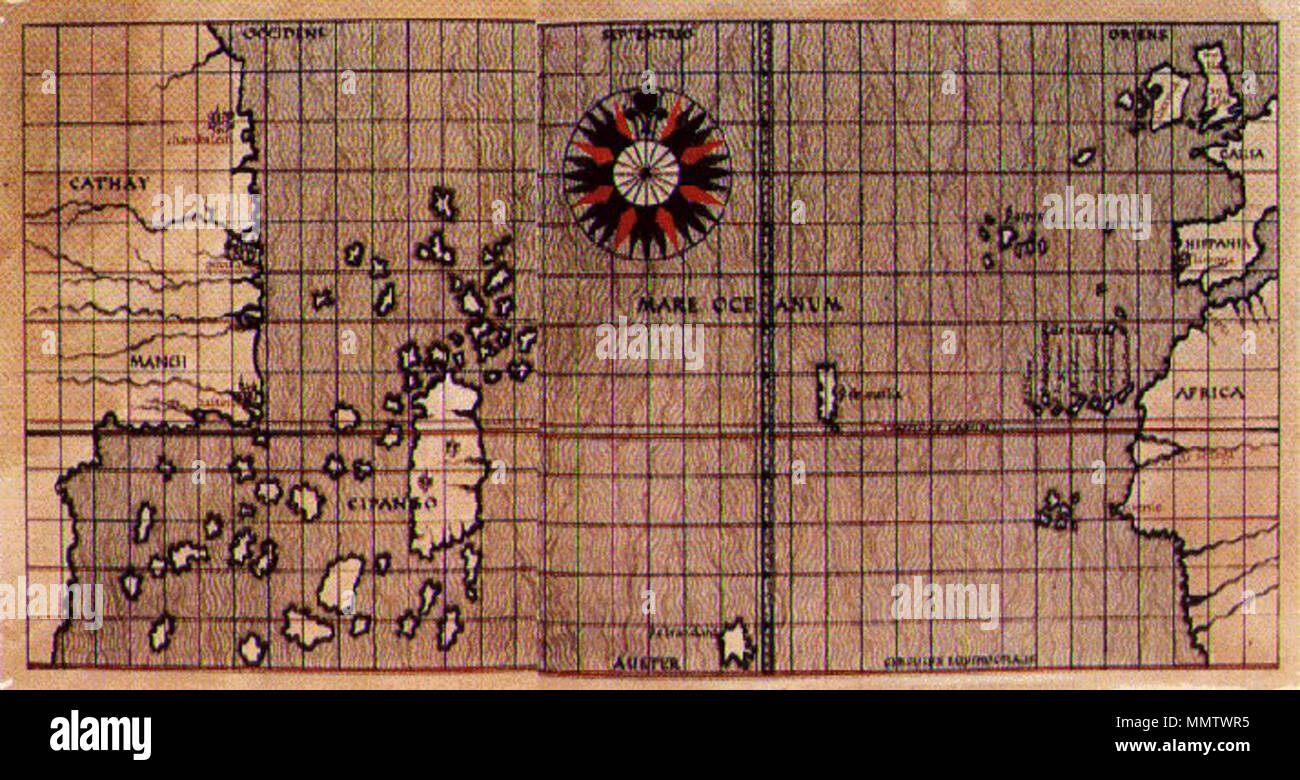 . Carte de Toscanelli . 1463. Toscanelli Carte de Toscanelli Foto Stock