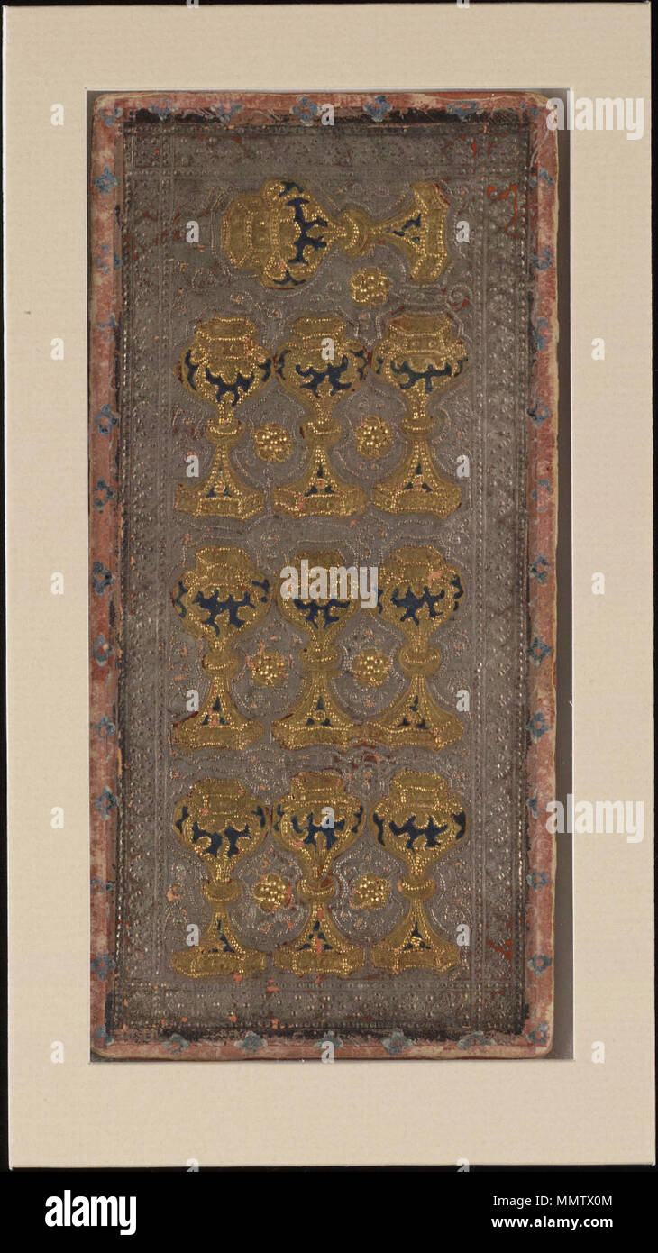 . Inglese: dieci di coppe dai Visconti mazzo di tarocchi. Italiano: Dieci di coppe del mazzo tarocchi Visconti di Modrone, detti anche Cary-Yale. . Xv secolo. (?) Bonifacio Bembo (1420-1480) nomi alternativi Bembo, Bonifazio Descrizione pittore italiano e illuminatore Data di nascita e morte 1420 dopo 1477 Luogo di nascita e morte Brescia Milano periodo di lavoro 1447-1477 sede di lavoro Milano competente controllo : Q2486190 VIAF:?13191706 ULAN:?500021037 WGA:?BEMBO, Bonifazio GND:?122469453 RKD:?6343 Cary-Yale mazzo di Tarocchi - Dieci di coppe Foto Stock