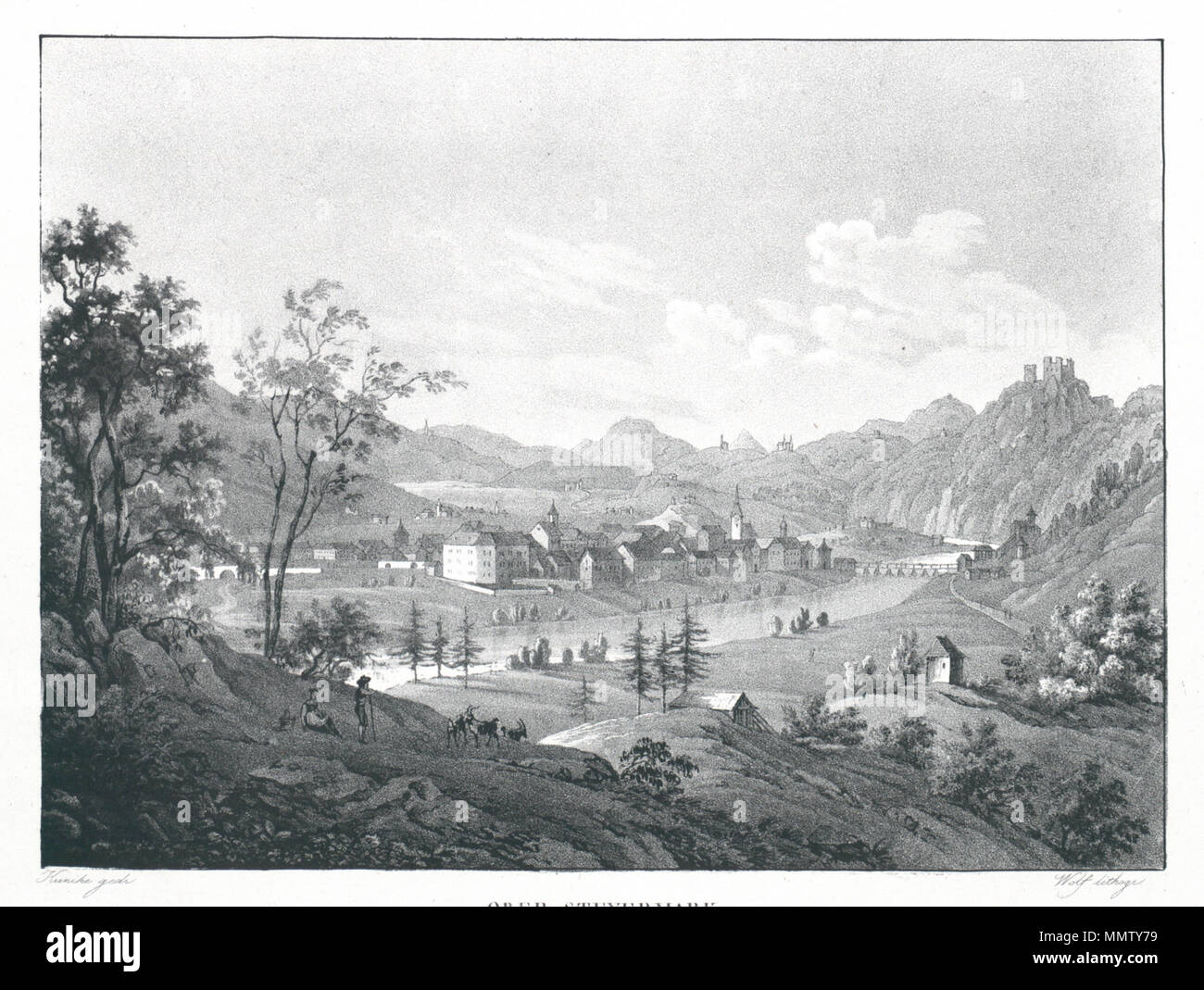 . Slovenščina: Celje . 1830. Adolph Kunike (1777-1838) nomi alternativi Adolf Bed?ich Kunike Descrizione litografo austriaco, Illustrator e publisher e Data di nascita e morte 25 Febbraio 1777 17 aprile 1838 Luogo di nascita e morte di Greifswald lavoro Vienna posizione Austria autorità controllo : Q108002 VIAF:?ISNI 35377842:?0000 0000 5541 3073 LCCN:?n82112816 GND:?123980976 WorldCat e Franz Karl Wolf Celje 1830 Foto Stock