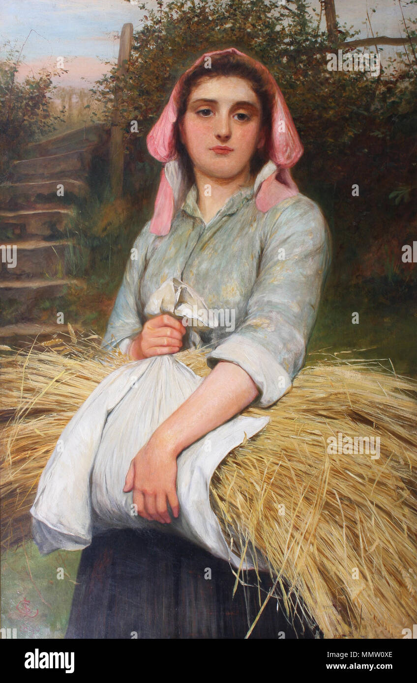 . Il Gleaner. Firmato con monogramma e datata 1890, intitolato sul monte; Olio su tela; 101,5 x 66 cm . 1890. Charles Sillem Lidderdale Il Gleaner 1890 Foto Stock