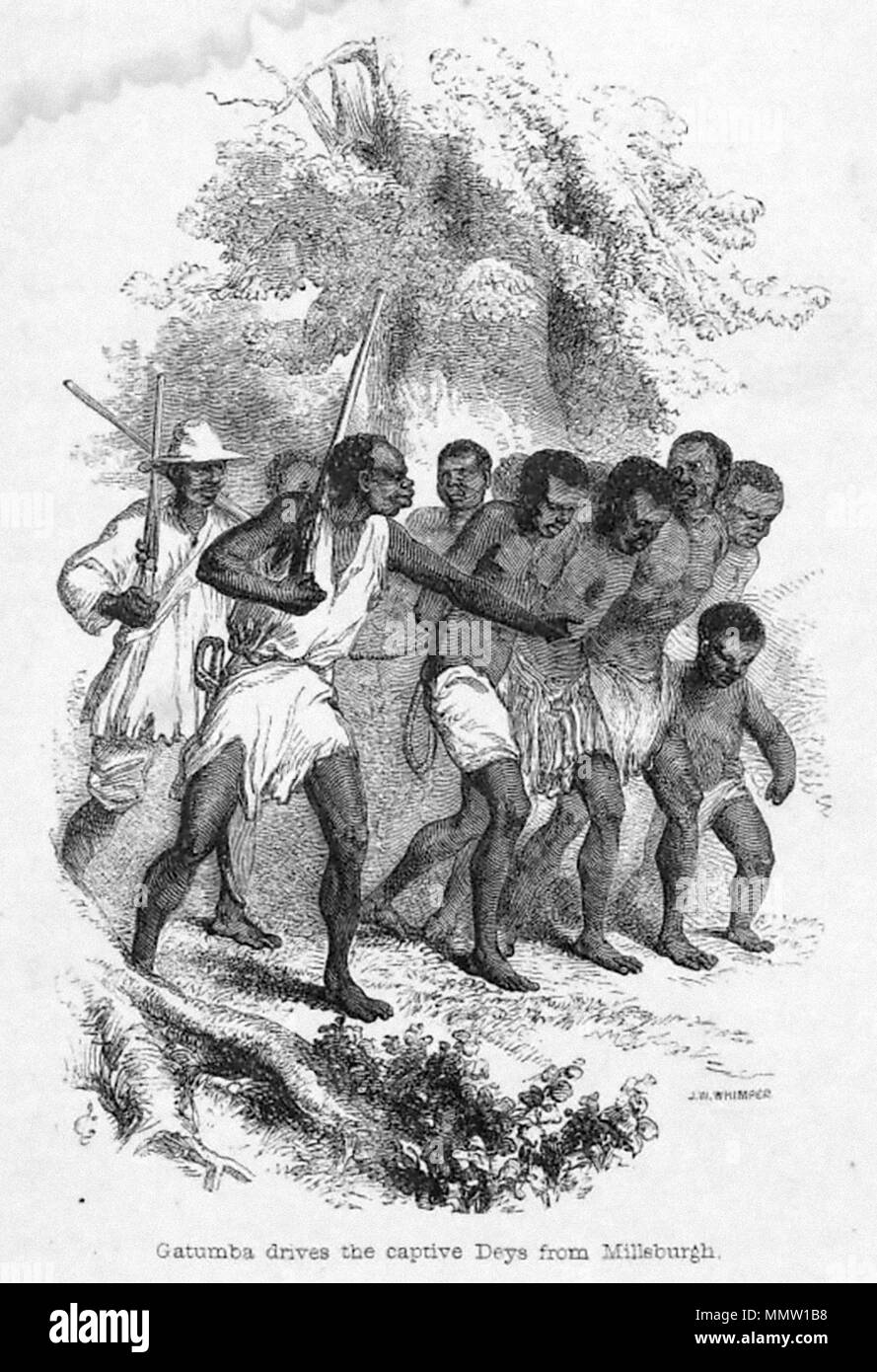 Unità di Gatumba captive Deys da Millsburgh. circa 1840s. WHYMPER(1851) unità di Gatumba captive Deys da Millsburgh Foto Stock
