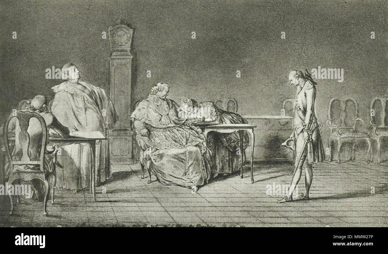 . Polski: Chodowiecki portretuje prymasa Podoskiego w stroju pontyfikalnym . 1773. Daniel Chodowiecki (1726-1801) nomi alternativi Daniel Nikolaus Chodowiecki Descrizione German-Polish pittore e incisore Data di nascita e morte 16 Ottobre 1726 7 febbraio 1801 Luogo di nascita e morte di Gda?sk Berlino posizione di lavoro autorità di Berlino controllo : Q696720 VIAF:?ISNI 59092320:?0000 0001 2134 8231 ULAN:?500014861 LCCN:?n50038187 NLA:?36058735 WorldCat Chodowiecki portretuje prymasa Podoskiego Foto Stock