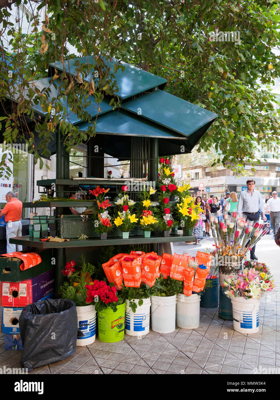 Chiosco vendita di fiori, Santiago del Cile Foto stock - Alamy