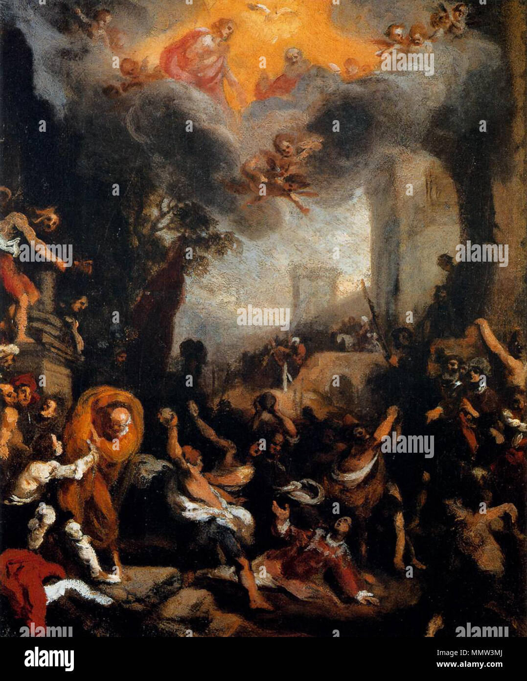 La lapidazione di Santo Stefano. 1597. Il Cigoli - La lapidazione di Santo Stefano - WGA04883 Foto Stock