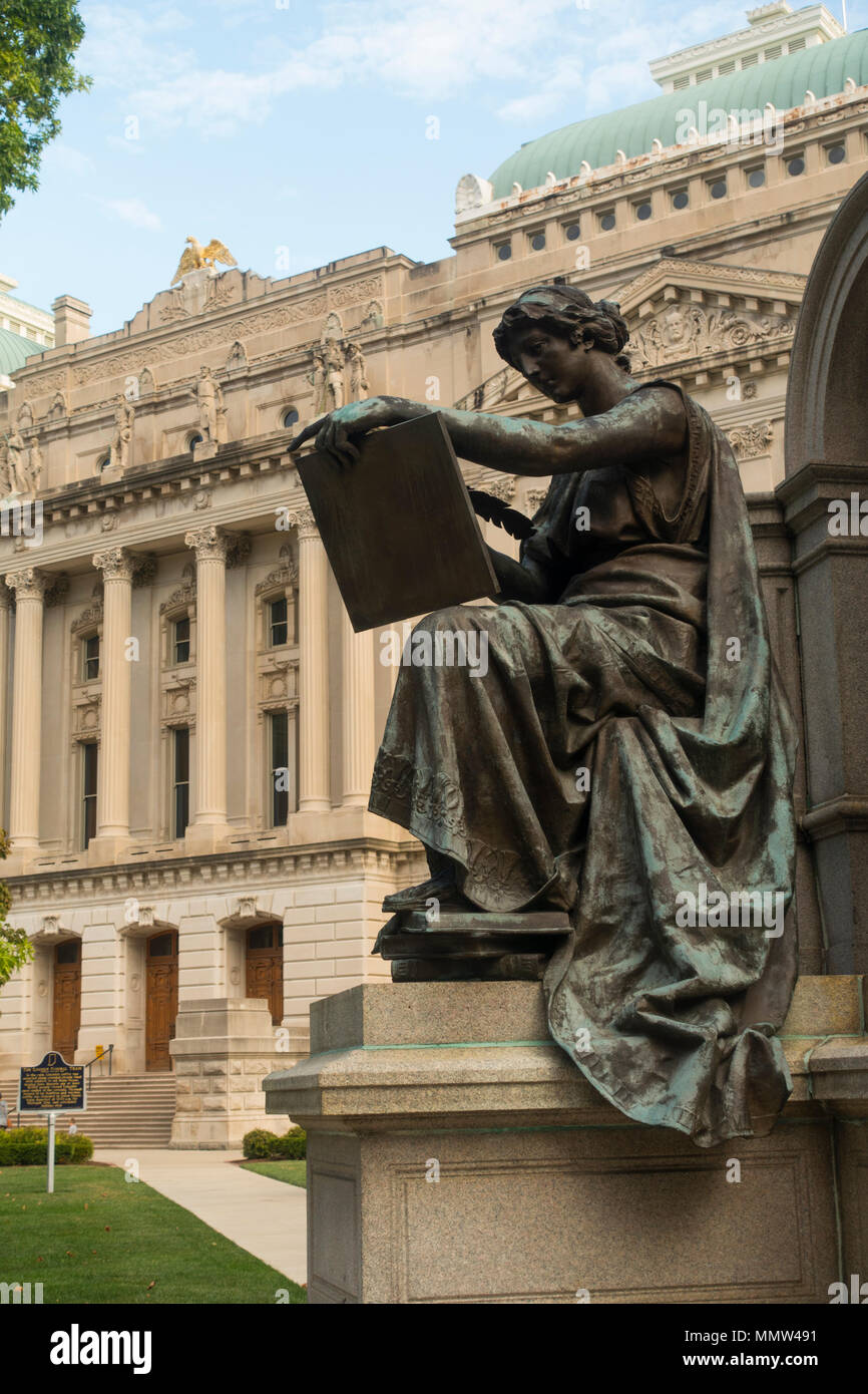 Thomas A Hendricks monumento di Indianapolis in Indiana Foto Stock