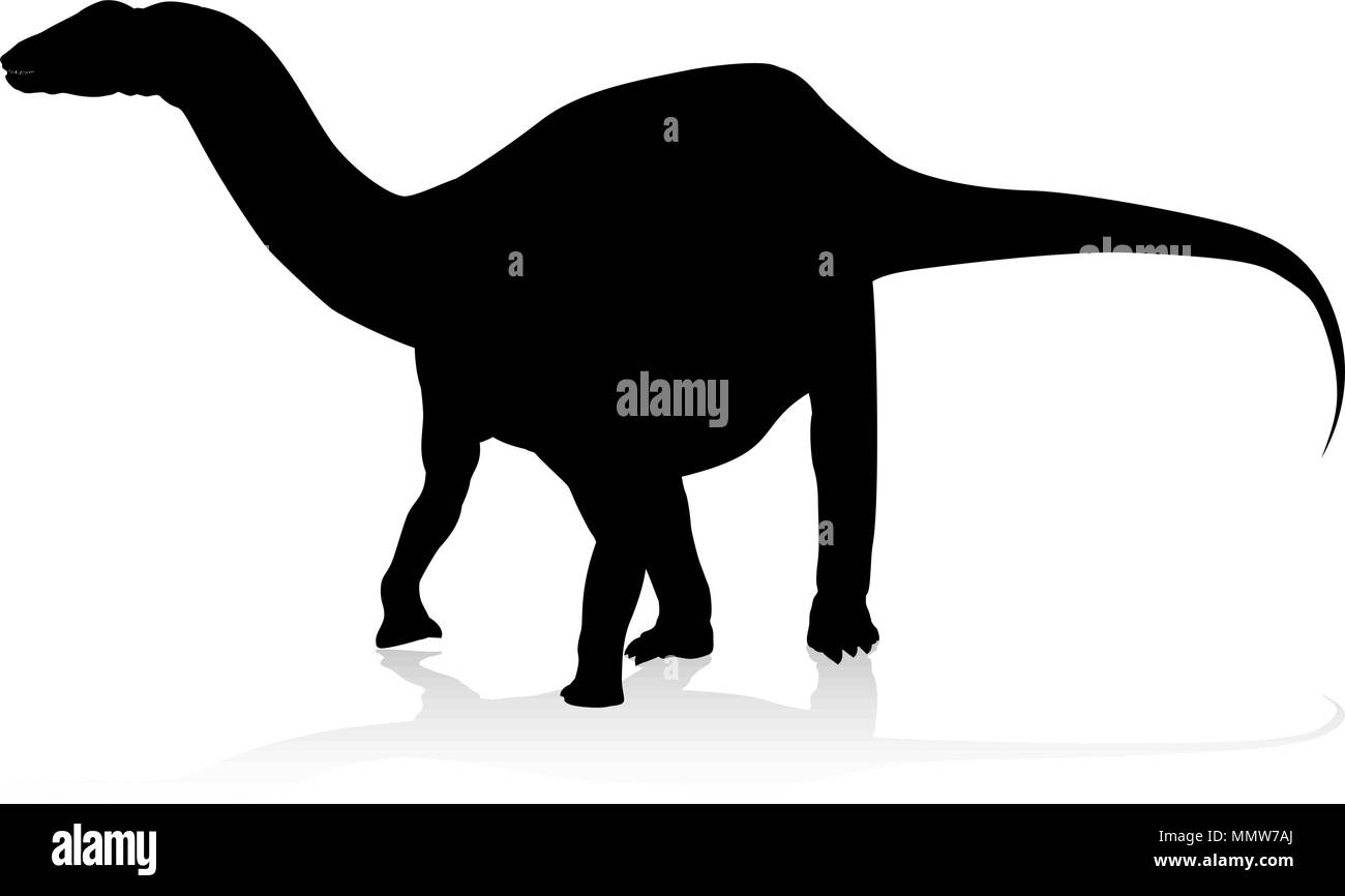 Diplodocus Dinosaur Silhouette Illustrazione Vettoriale