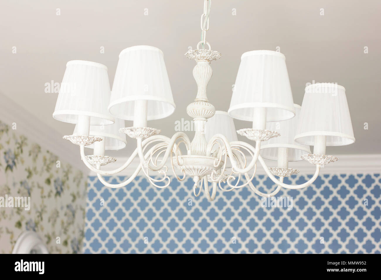 Bianco elegante lampadario a soffitto lampada, dettagli di ... Lampadari in stile provenzale