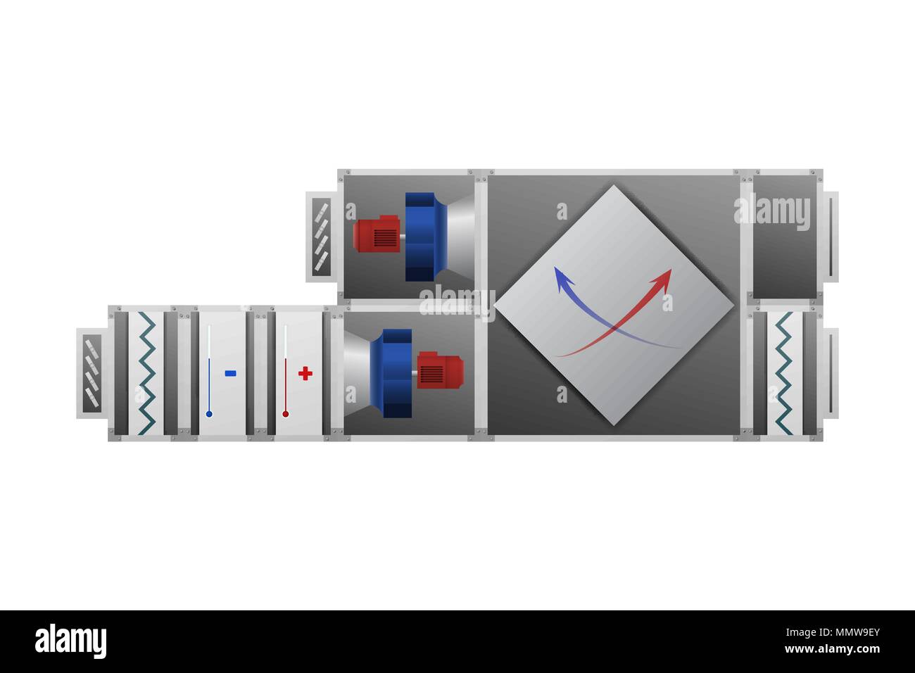 Unità di trattamento aria. Industria HVAC Illustrazione Vettoriale