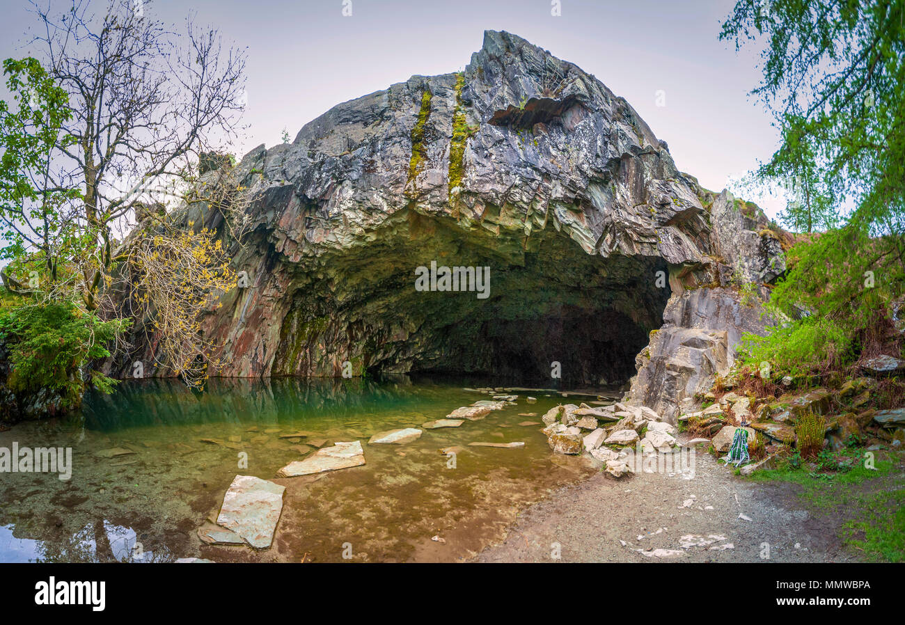 Rydal Grotta. I laghi. Lake District Foto Stock