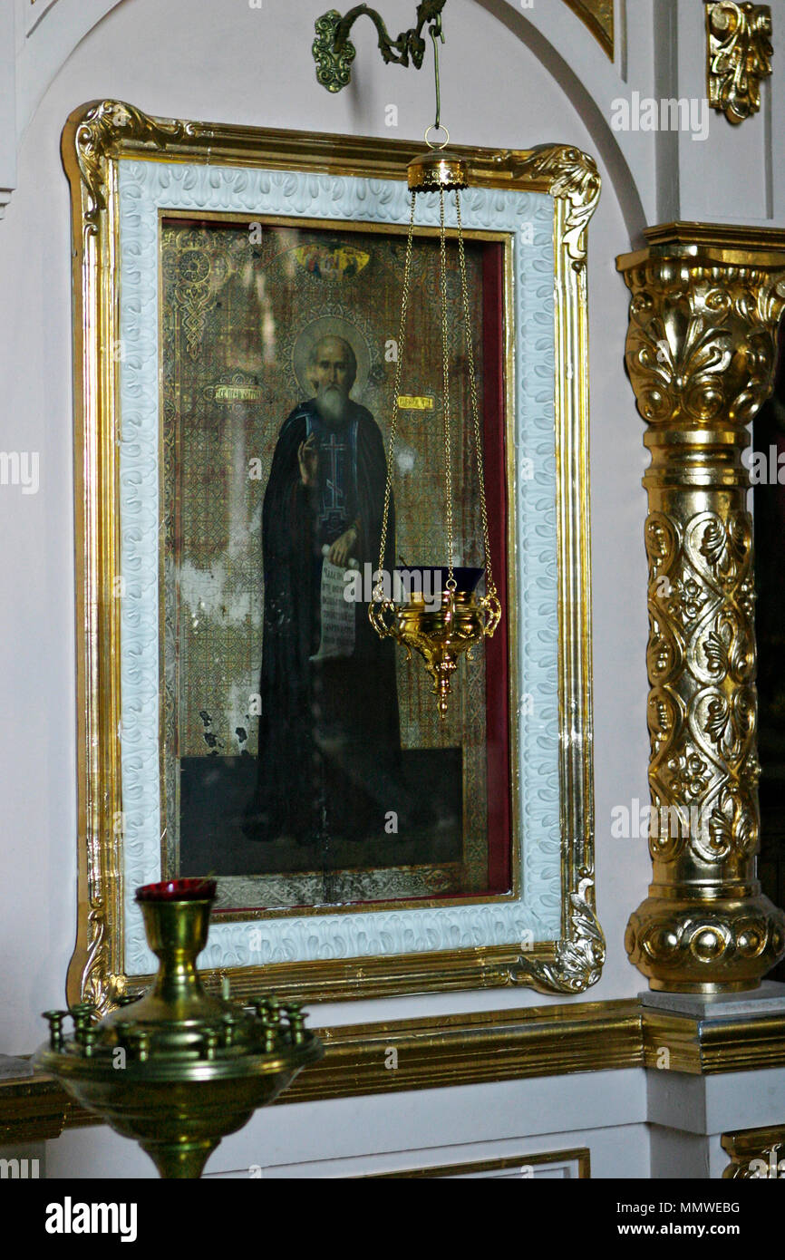 La magia della pittura. Un antica chiesa icona. Chiesa russo-ortodossa icona. Foto Stock