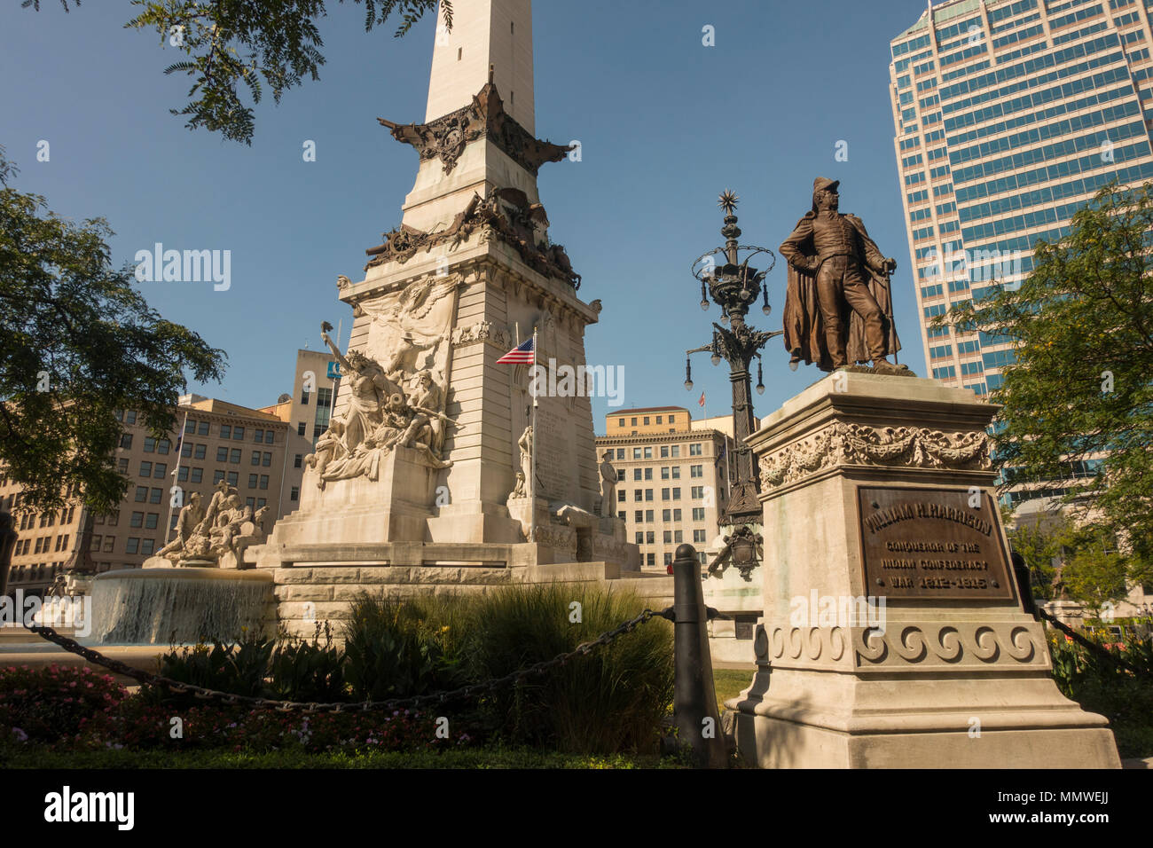 Lo stato dell'Indiana e dei soldati e dei marinai memorial Indianapolis Foto Stock