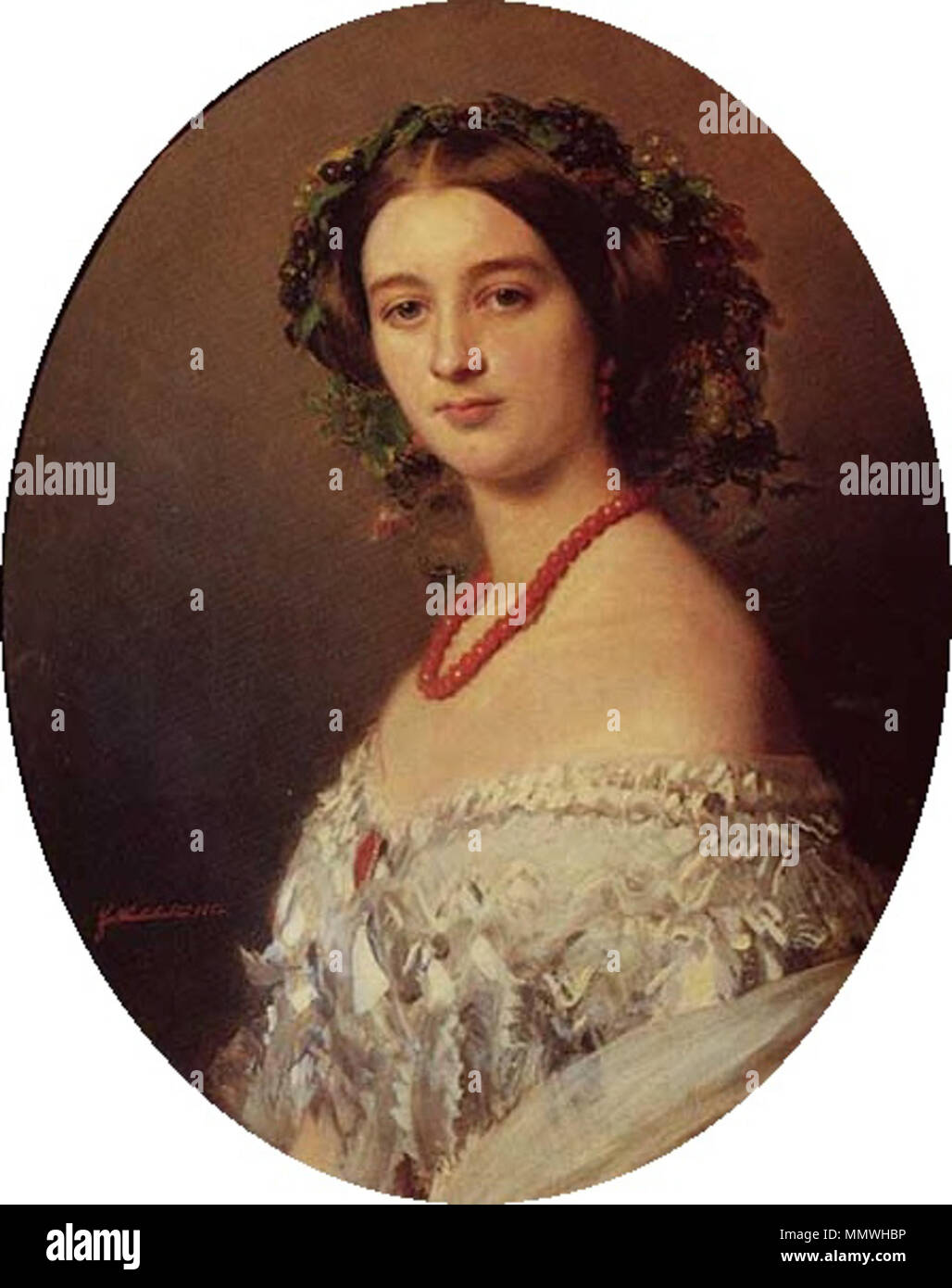 . Ritratto di Maria Luisa di Wagram, Principessa di Murat (1832-1884) . 1854. Maria Luisa de Wagram Principessa di Murat 1854 Foto Stock