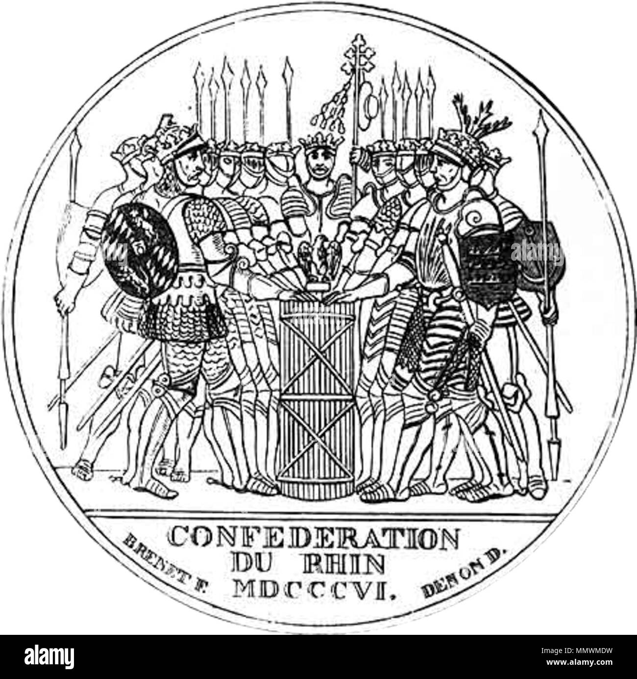 . Inglese: medaglia commemorativa della confederazione del Reno. Medaglia commemorativa della confederazione del Reno Foto Stock