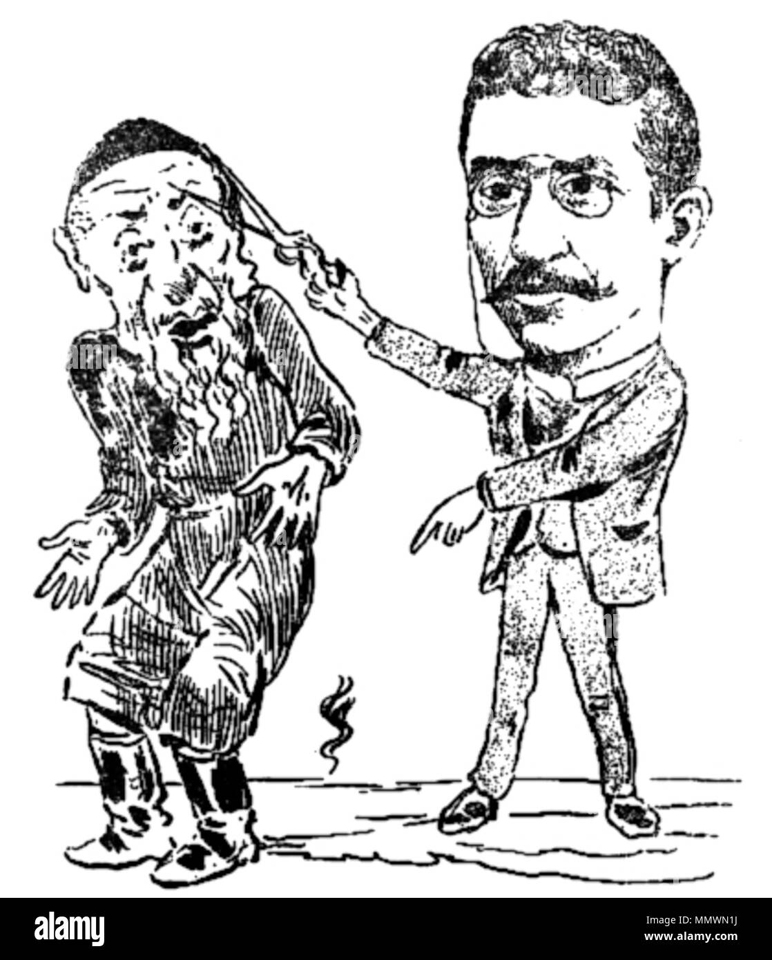 Constantin Jiquidi - Sache Petreanu, Foaia Populară, 14 feb 1899 Foto Stock
