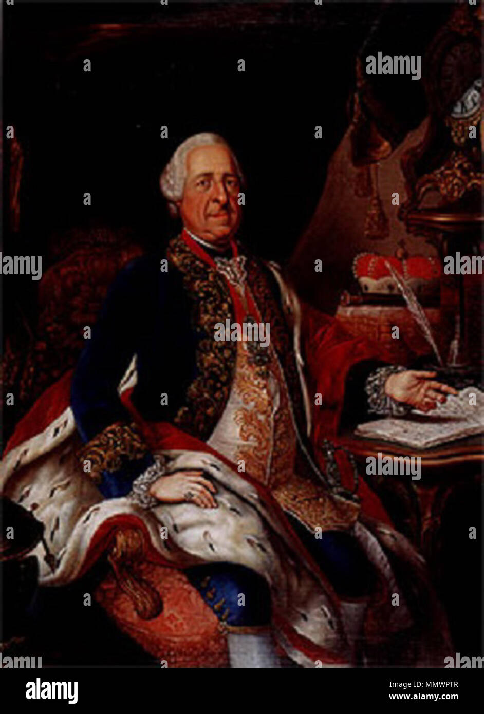 . Inglese: Ritratto di Augusto George, margravio di Baden Baden Deutsch: Markgraf Agosto Simpert Georg von Baden (1706-1771) . 1771. Agosto Georg von Simpert Baden-Baden Foto Stock