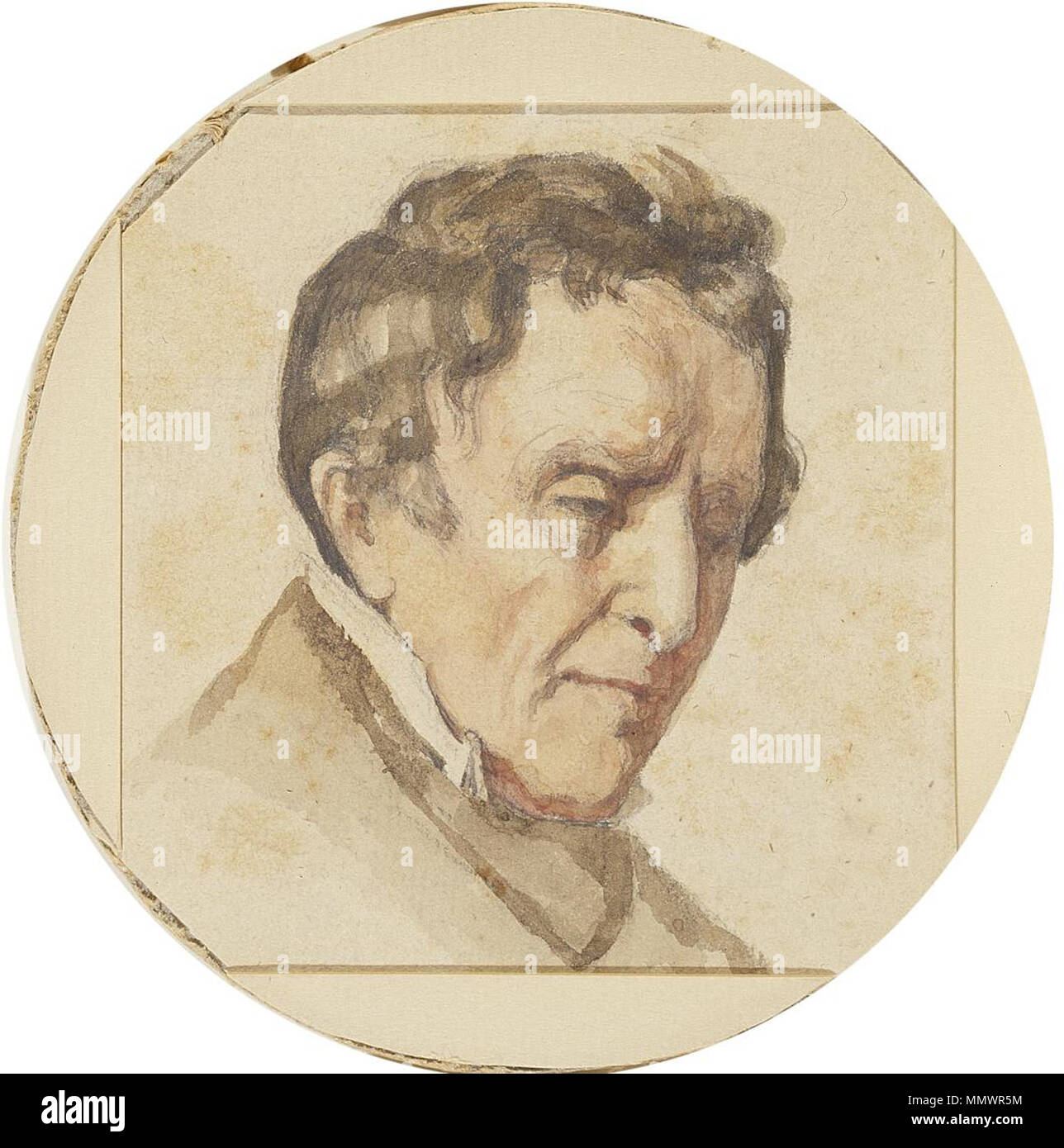 Francese: portrait de Régis Courbet, le père de l'artiste Ritratto di Regis Courbet, l'artista il padre. Tra il 1848 e il 1849. Courbet Ritratto di Regis Courbet DMA Foto Stock