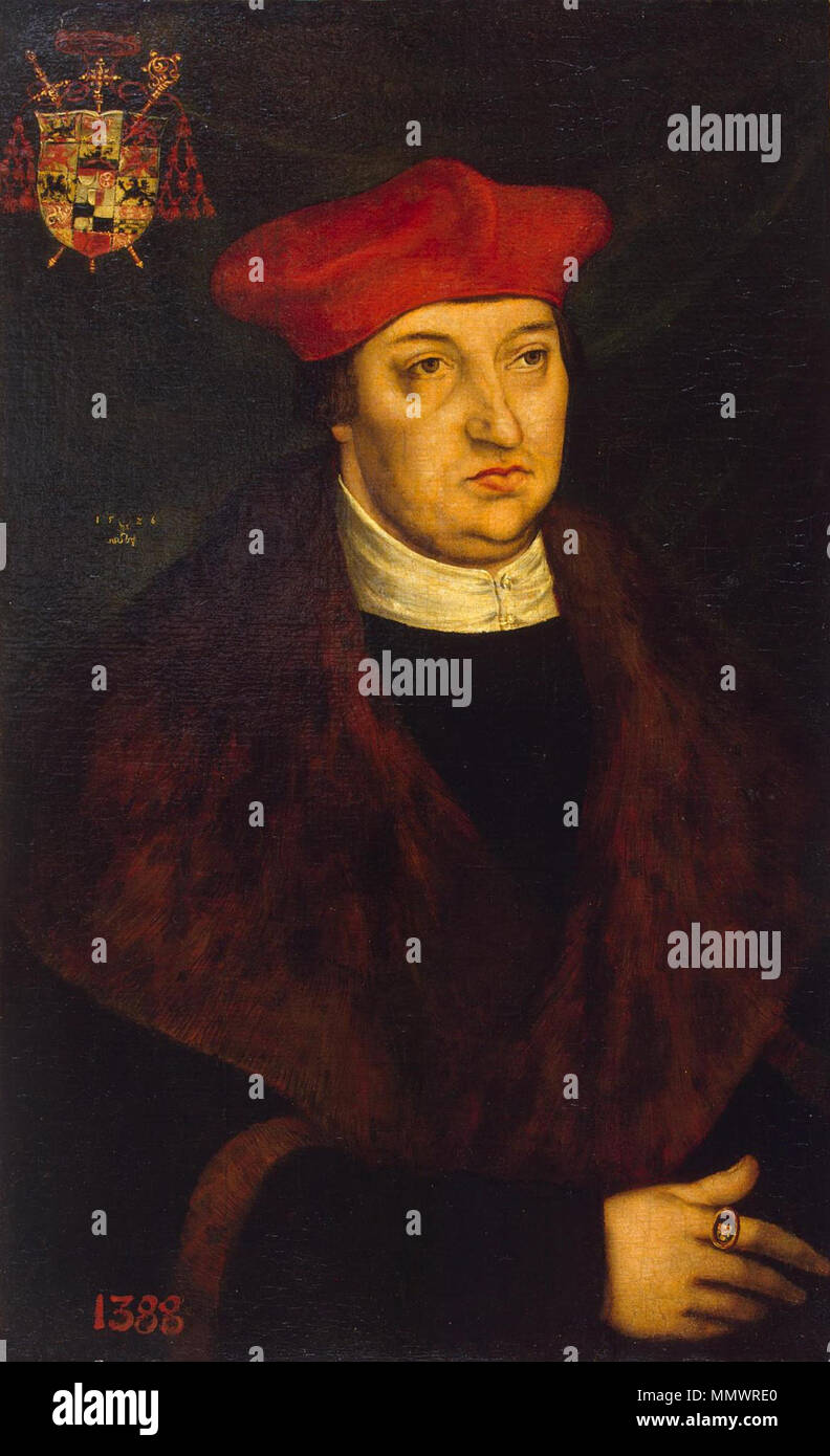 Ritratto del cardinale Albrecht di Brandeburgo. 1526. Cranach - Alberto di Hohenzollern Foto Stock