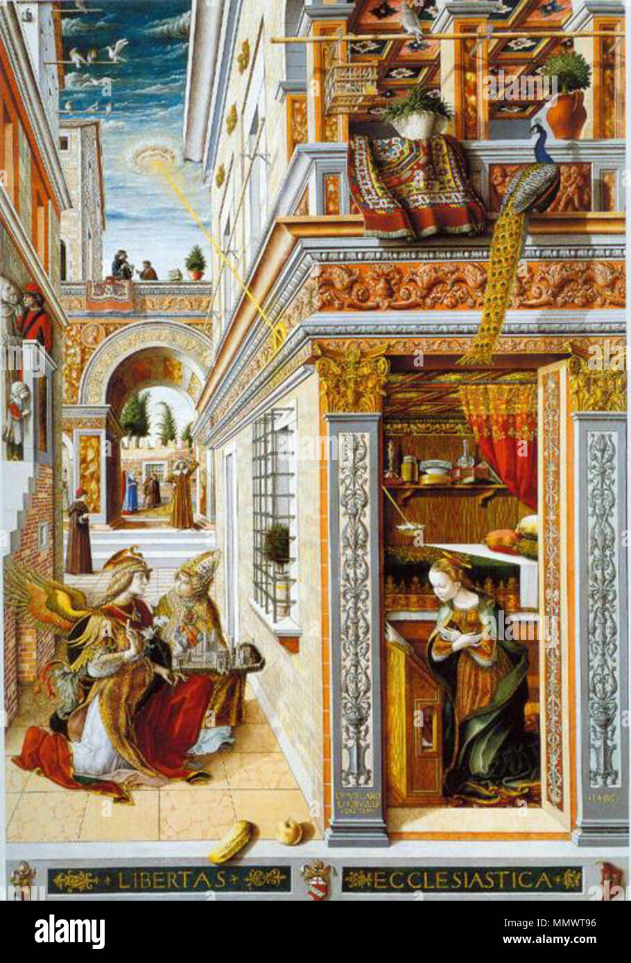 . Pittore italiano di scuola veneziana di Crivelli Carlo -l'annunciazione Foto Stock