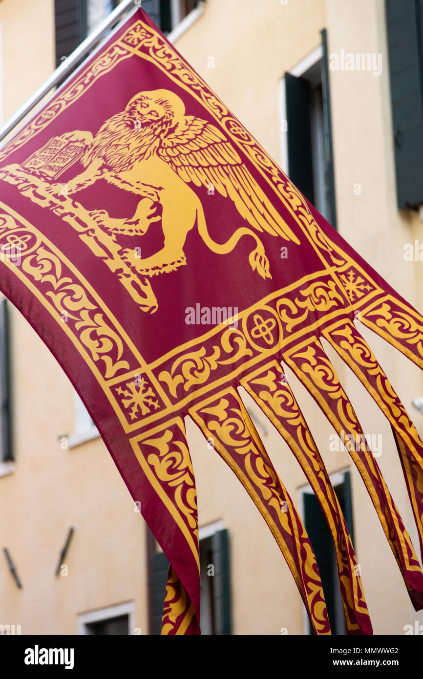 Bandiera della Repubblica di Venezia, Italia Foto Stock