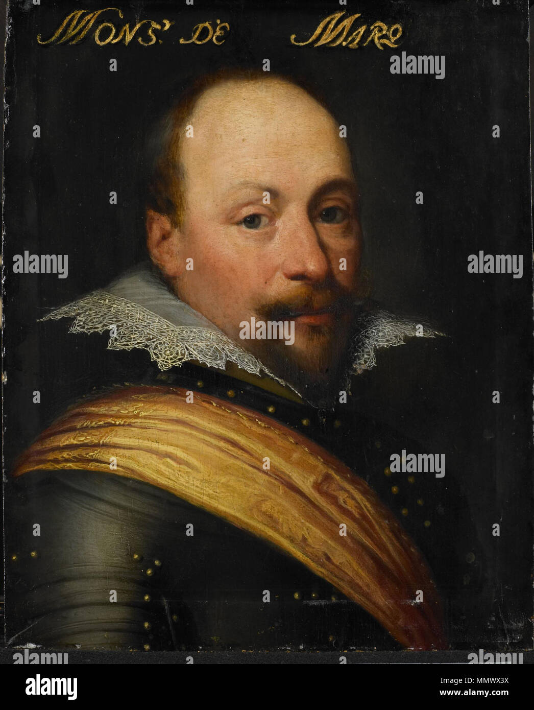 . Ritratto di Daniel de Hertaing (....-1625). Parte della serie di Leeuwarden, una serie di ritratti dei funzionari militari da ottanta anni di guerra come pure membri della casa di Orange-Nassau, per la prima volta documentata nel 1633 nell'Stadhouderlijk Hof (Stadholder's Court) in Leeuwarden (vedere l'oggetto storia).. Ritratto di Daniel de Hertaing (....-1625). tra il 1612 e 1633. Daniel de Hertaing Foto Stock