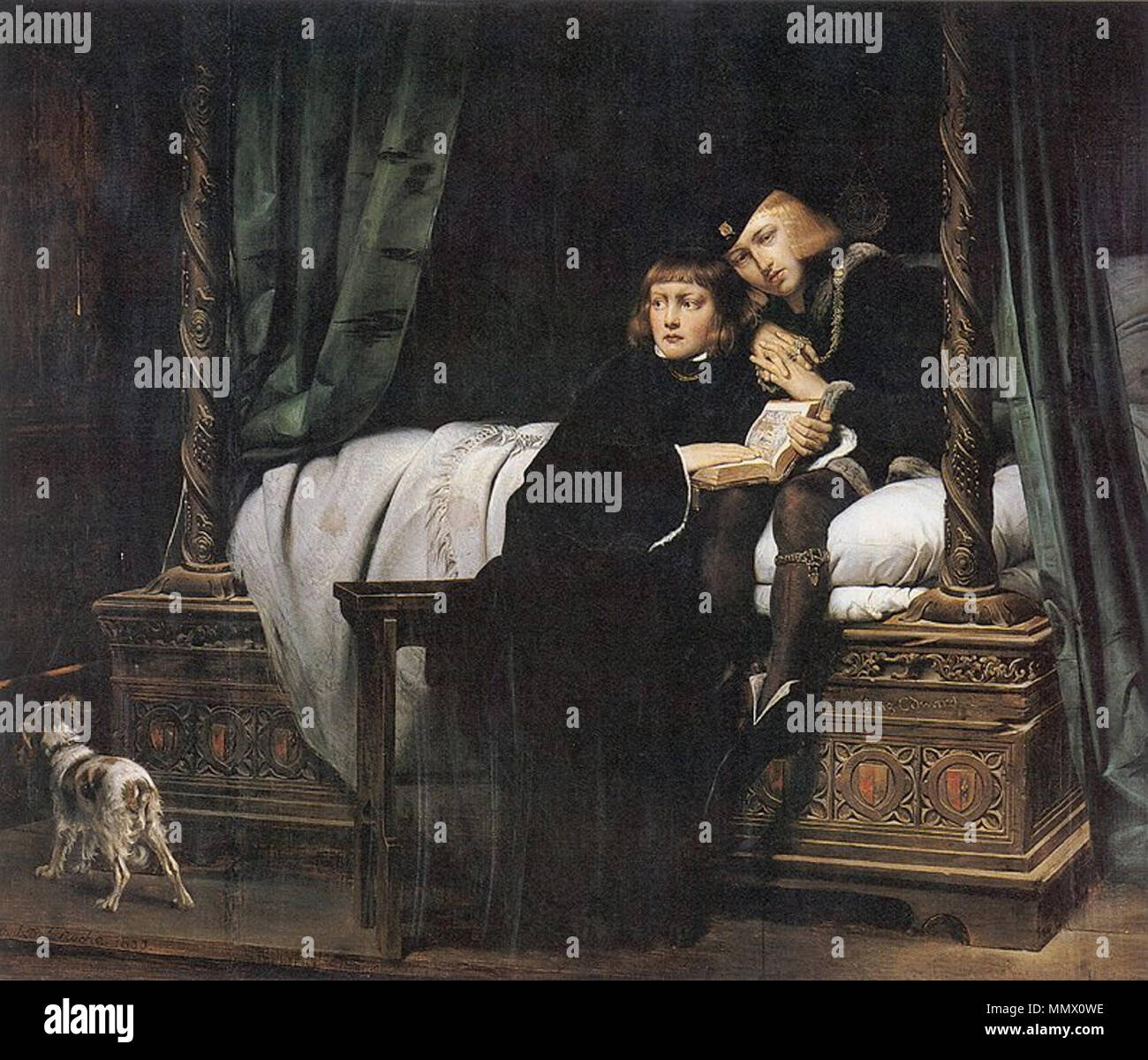 Il re Edoardo V e il Duca di York nella Torre di Londra. 1830. DelarocheKingEdward Foto Stock