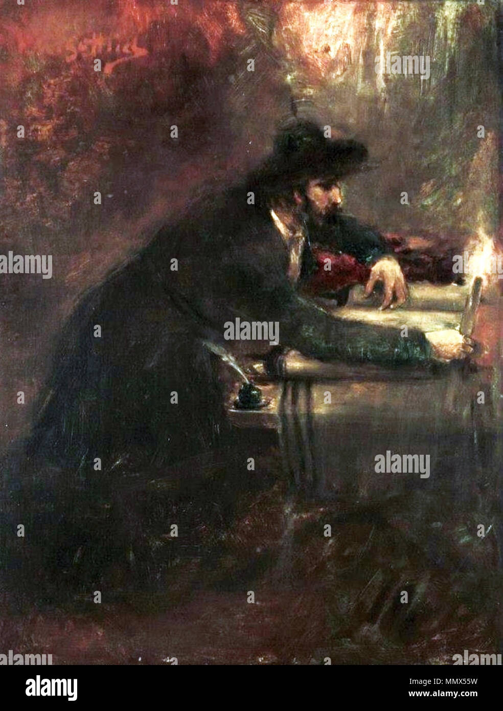 La Torah scriba.. 1876. Maurycy Gottlieb - Torah Scribe Foto Stock