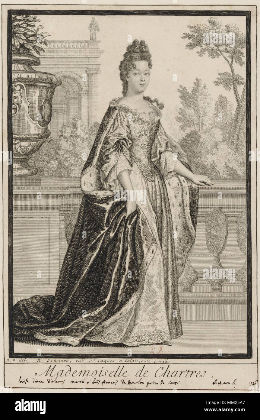 Disegno di Louise Diane d'Orléans, Mademoiselle de Chartres Foto Stock