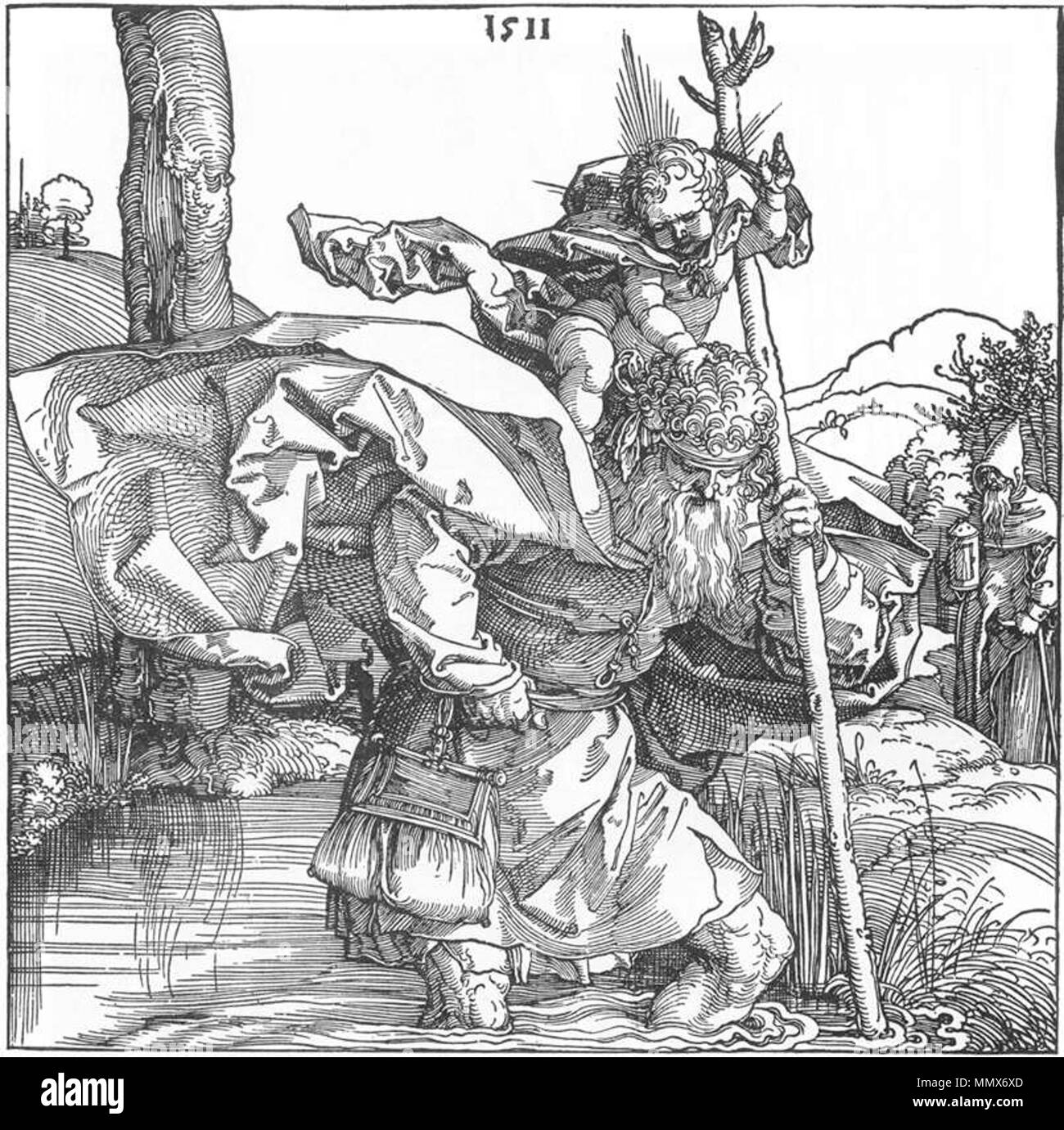 Albrecht Dürer - St Christopher - WGA7193 Foto Stock