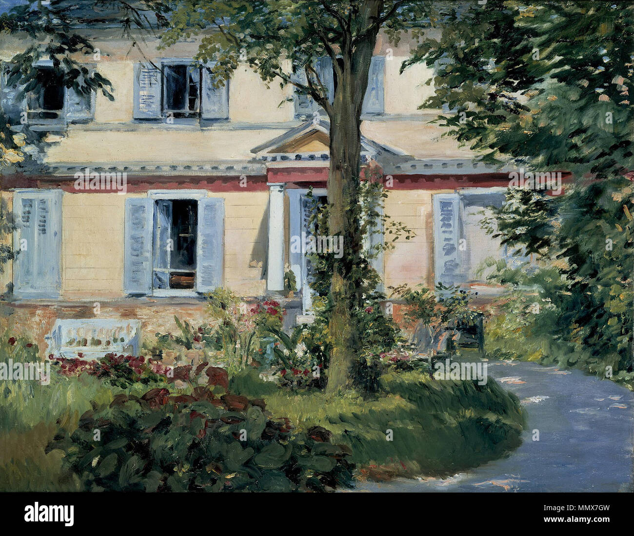 Tedesco: Landhaus in Rueil La casa a Rueil. 1882. Edouard Manet - Landhaus in Rueil - Google Art Project Foto Stock