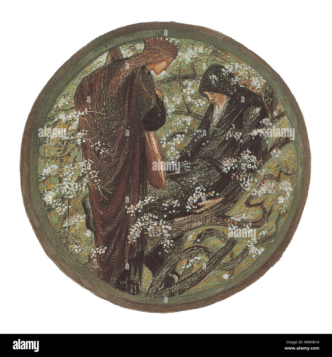 . Inglese: streghe' Albero. Collotipie intensificato con gouache su carta, dal fiore libro, pubblicato postumo (1905) dal pittore della moglie in una edizione limitata di 300. Edward Burne-Jones streghe Tree (Fiore Libro) Foto Stock