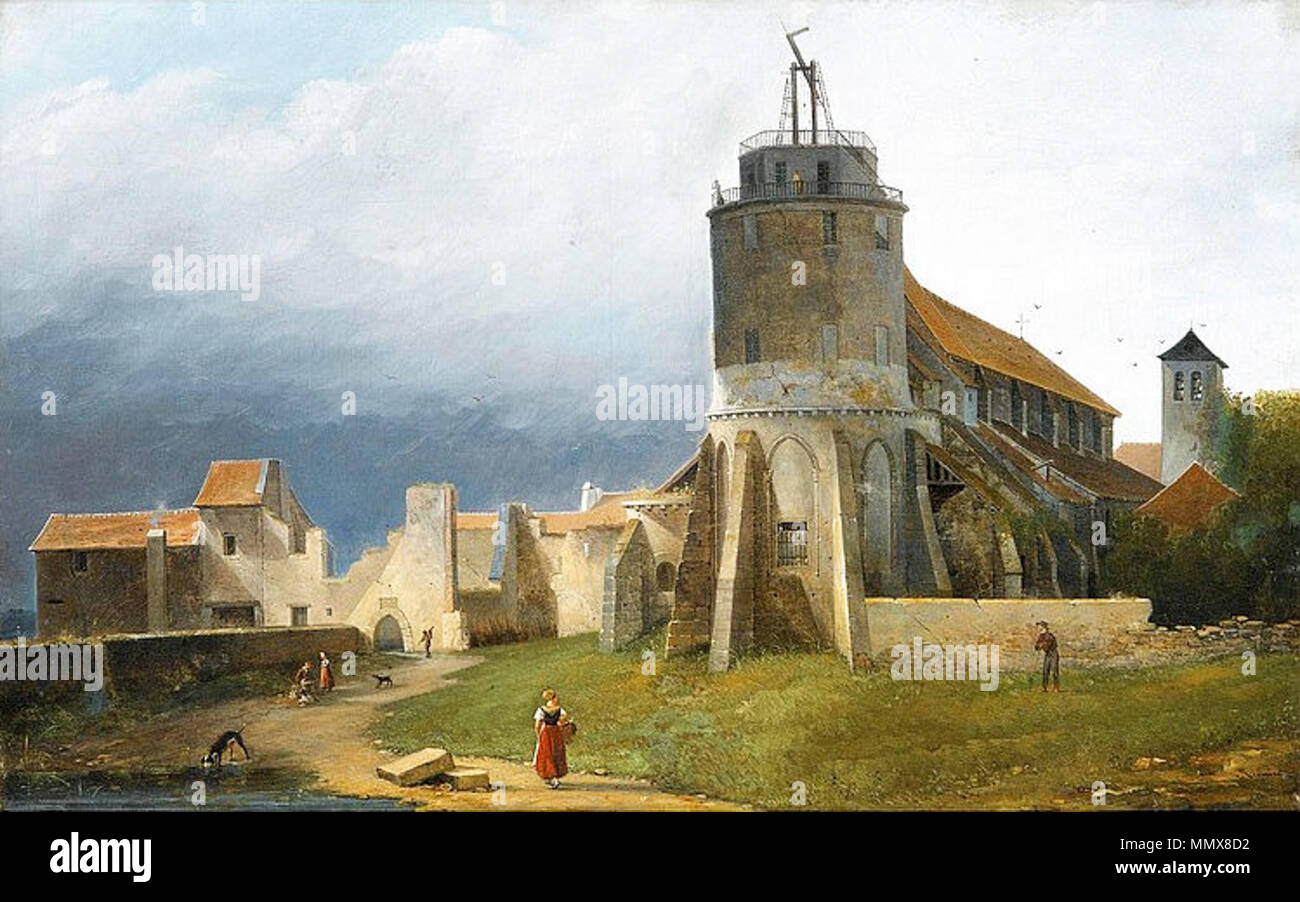 . Inglese: la chiesa Saint-Pierre de Montmartre e le rovine dell'abbazia nel 1820 . 13 ottobre 2013, 02:48:16. Jacques Auguste Régnier Eglise-Saint-Pierre-de-Montmartre e rovine dell'abbazia 1820 Foto Stock