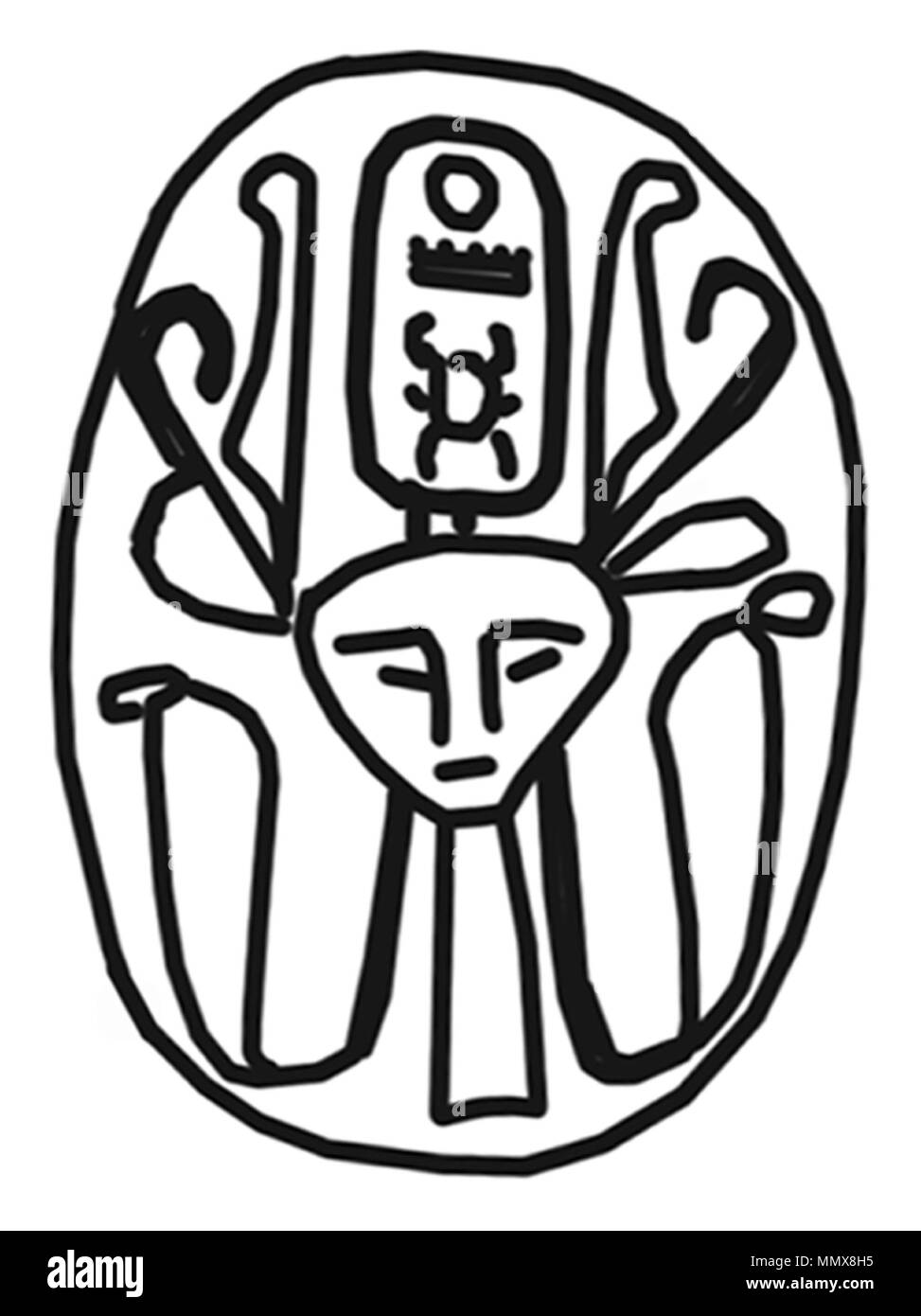 54.2208 Anonimo (egiziano). "L'Anello con scarabeo", 1479-1425 A.C. in steatite con smalto, bronzo. Walters Art Museum (54.2208): acquistato da Henry Walters, 1929. Egyptian - Anello con scarabeo - Walters 542208 - impressione Foto Stock