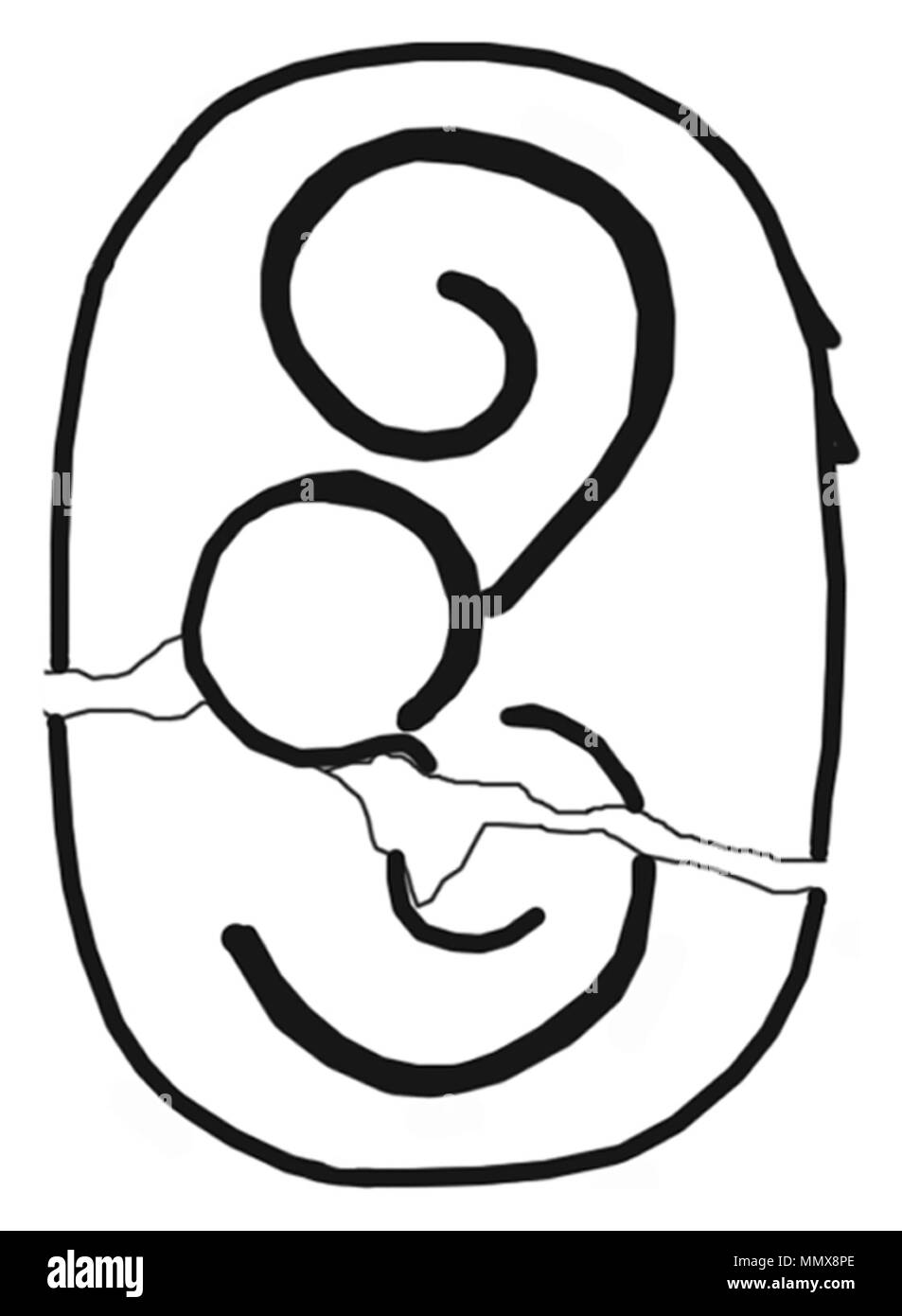 42.390 Anonimo (egiziano). 'Scarab Sprial con pattern di scorrimento", 1550-1450 A.C. blu del lapislazzuli. Walters Art Museum (42.390): acquistato da Henry Walters. - Egiziano scarabeo con scorrimento Sprial Pattern - Walters 42390 - impressione Foto Stock